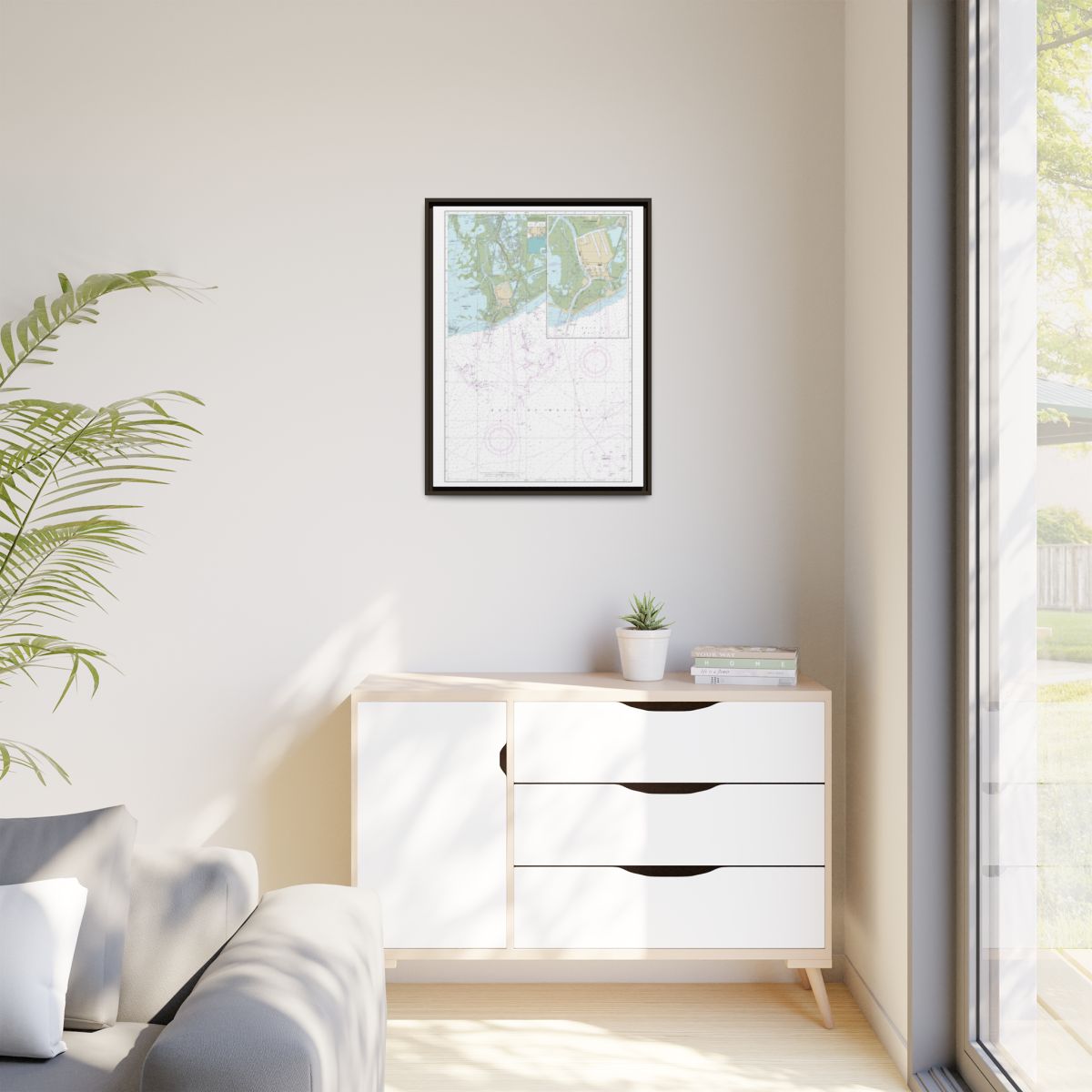 Chart 11346 Port Fourchon and Approaches - NOAA Nautical Chart Floating Frame Canvas | 24" x 32" | 30" x 40" - Espresso context-1