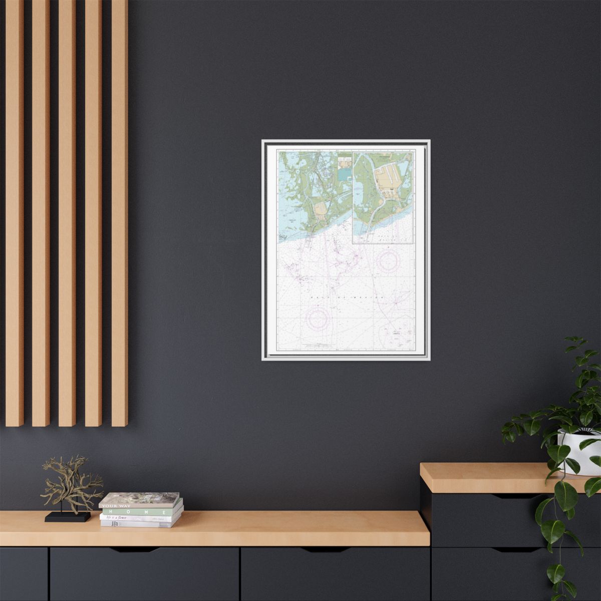 Chart 11346 Port Fourchon and Approaches - NOAA Nautical Chart Floating Frame Canvas | 24" x 32" | 30" x 40" - White context-2