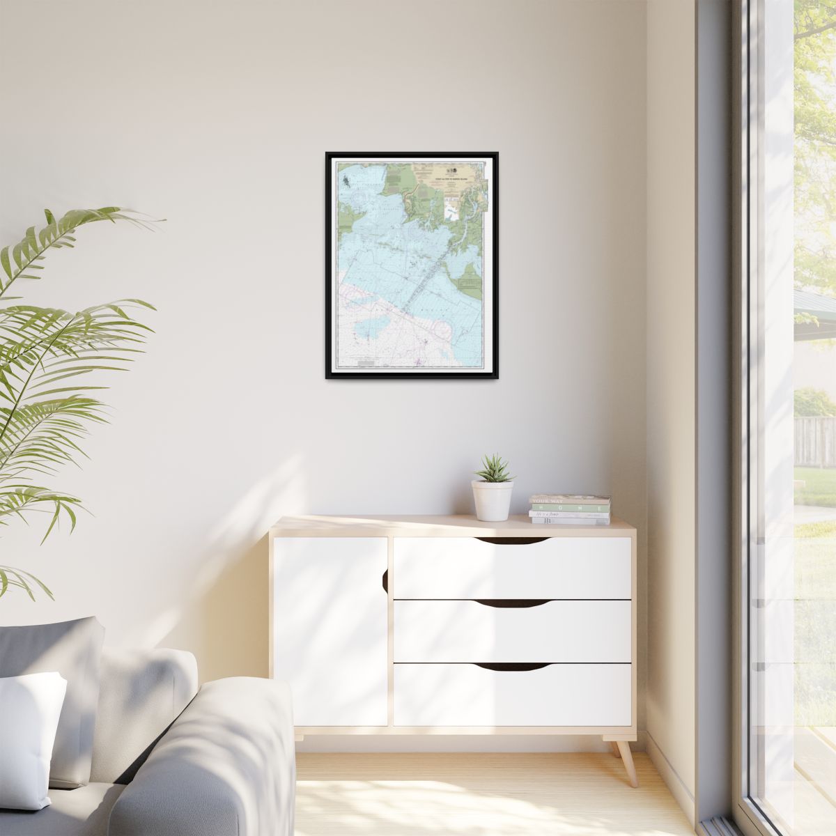 Chart 11351 Point au Fer to Marsh Island - NOAA Nautical Chart Floating Frame Canvas | 24" x 32" | 30" x 40" - Black context-1