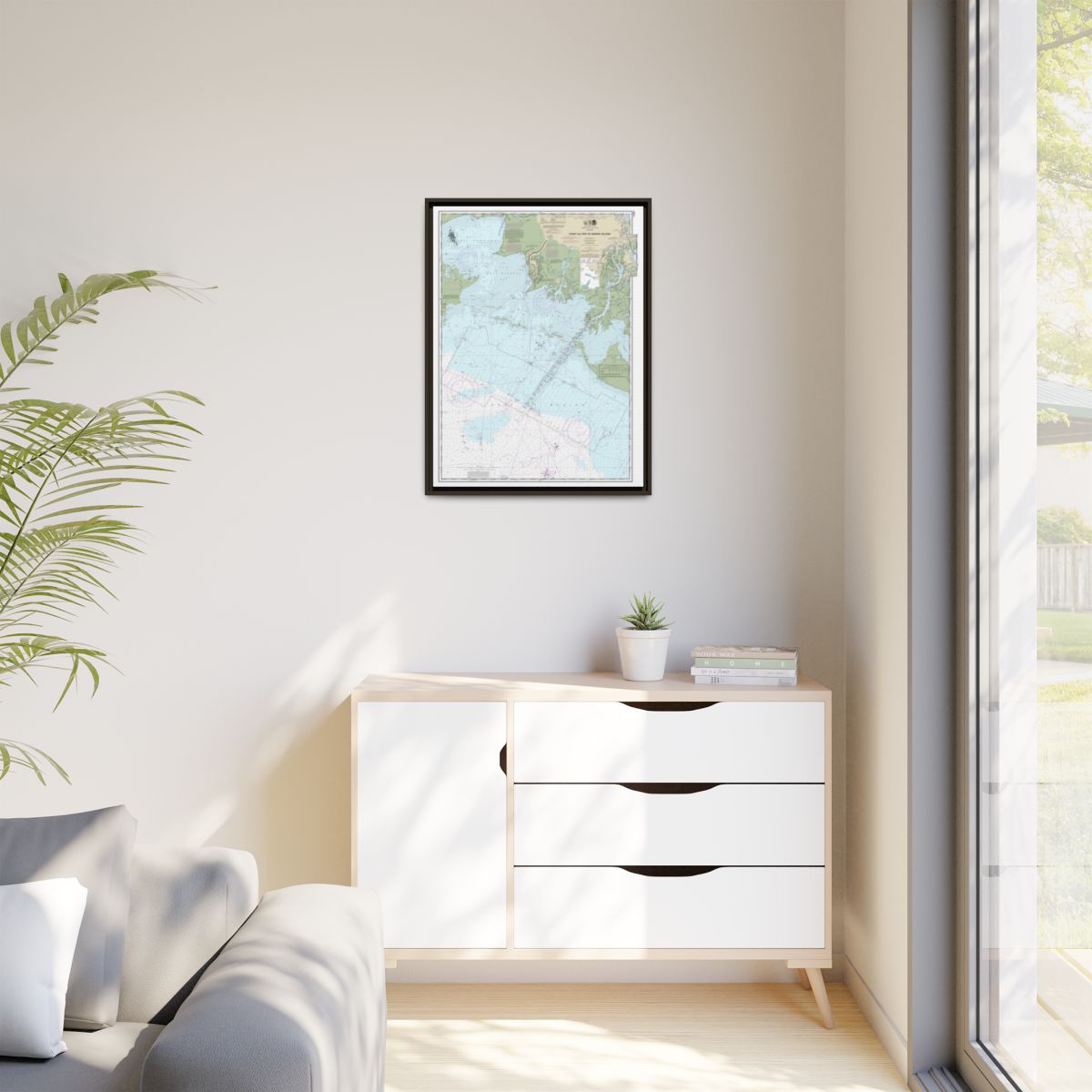 Chart 11351 Point au Fer to Marsh Island - NOAA Nautical Chart Floating Frame Canvas | 24" x 32" | 30" x 40" - Espresso context-1