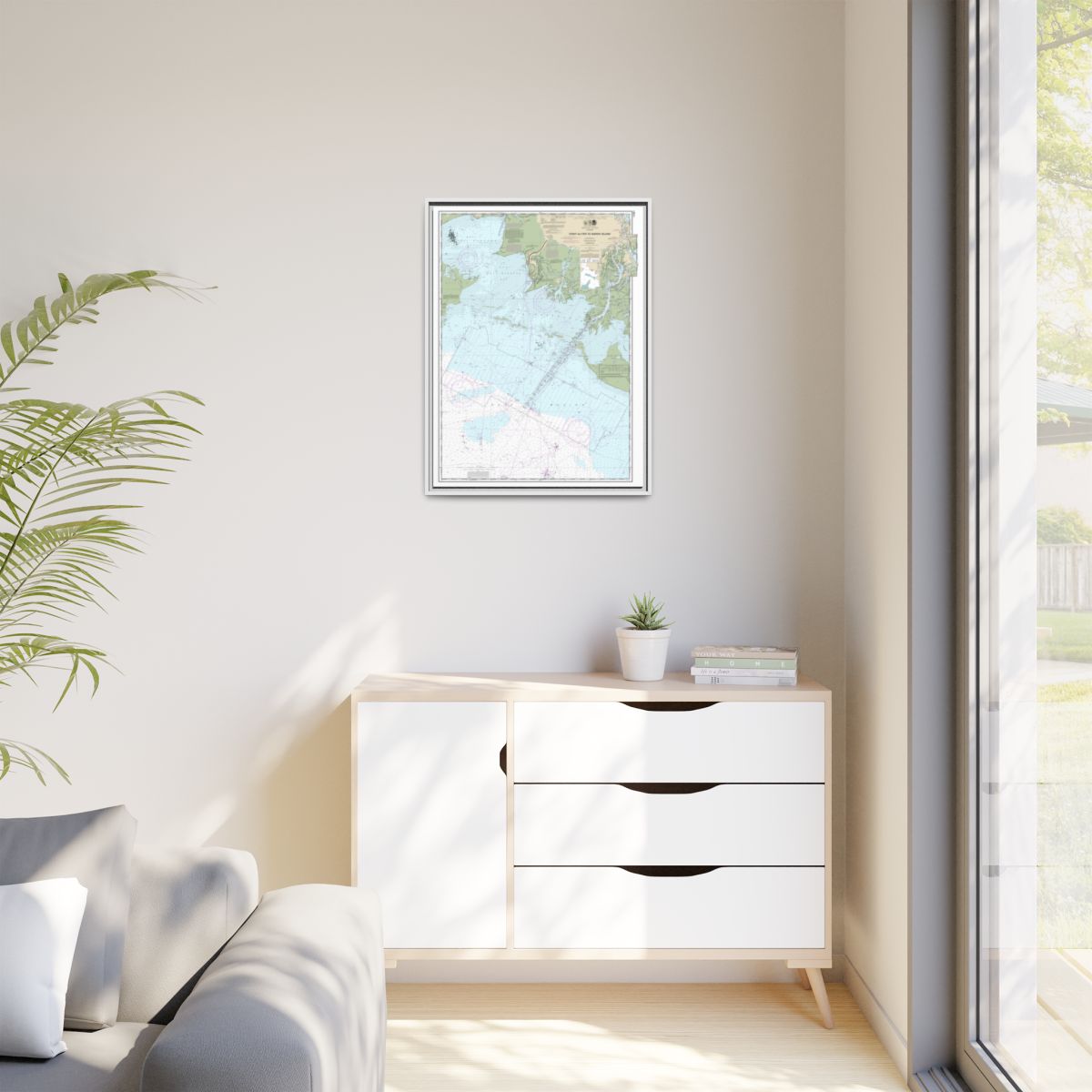 Chart 11351 Point au Fer to Marsh Island - NOAA Nautical Chart Floating Frame Canvas | 24" x 32" | 30" x 40" - White context-1
