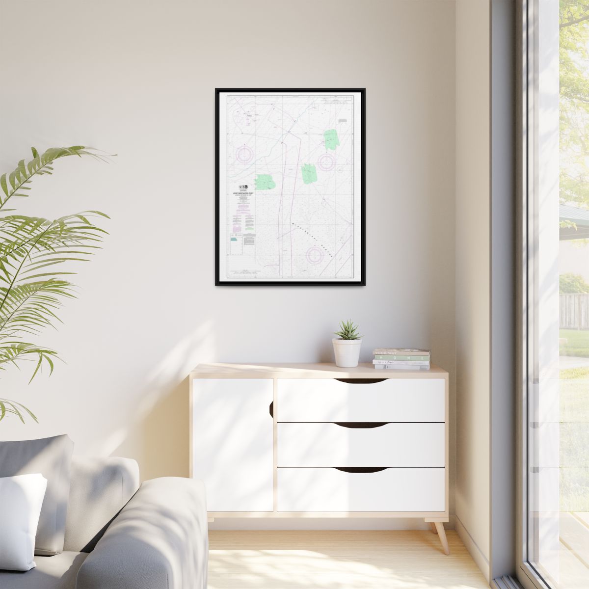 Chart 11359 Loop Deepwater Port Louisiana Offshore Oil Port - NOAA Nautical Chart Floating Frame Canvas | 24" x 32" | 30" x 40" - Black context-1