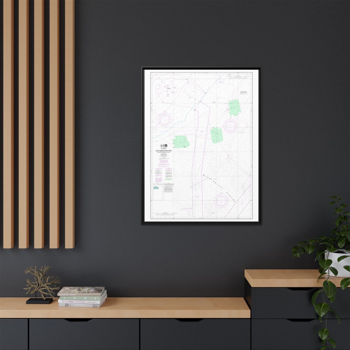 Chart 11359 Loop Deepwater Port Louisiana Offshore Oil Port - NOAA Nautical Chart Floating Frame Canvas | 24" x 32" | 30" x 40" - Black context-2