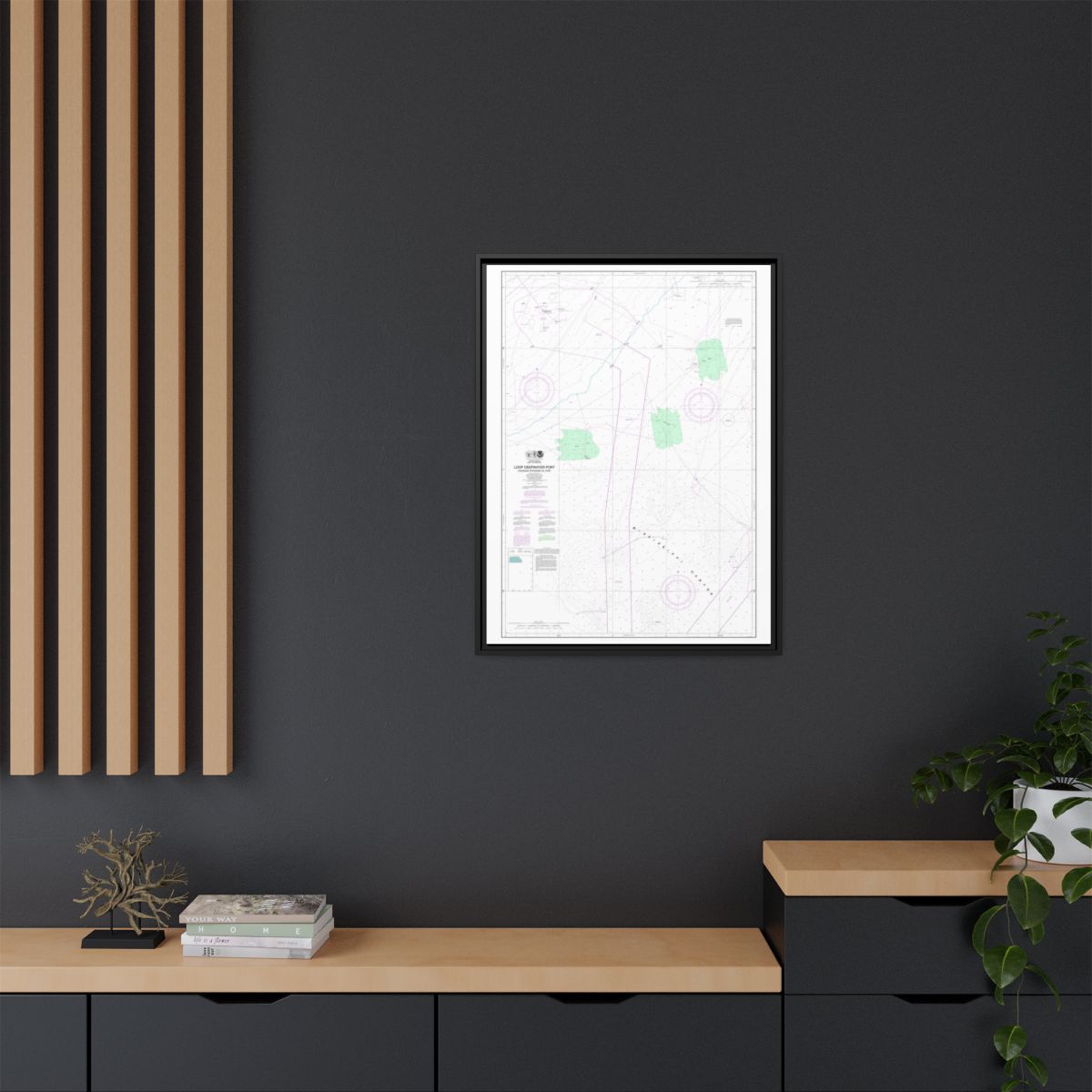 Chart 11359 Loop Deepwater Port Louisiana Offshore Oil Port - NOAA Nautical Chart Floating Frame Canvas | 24" x 32" | 30" x 40" - Black context-2