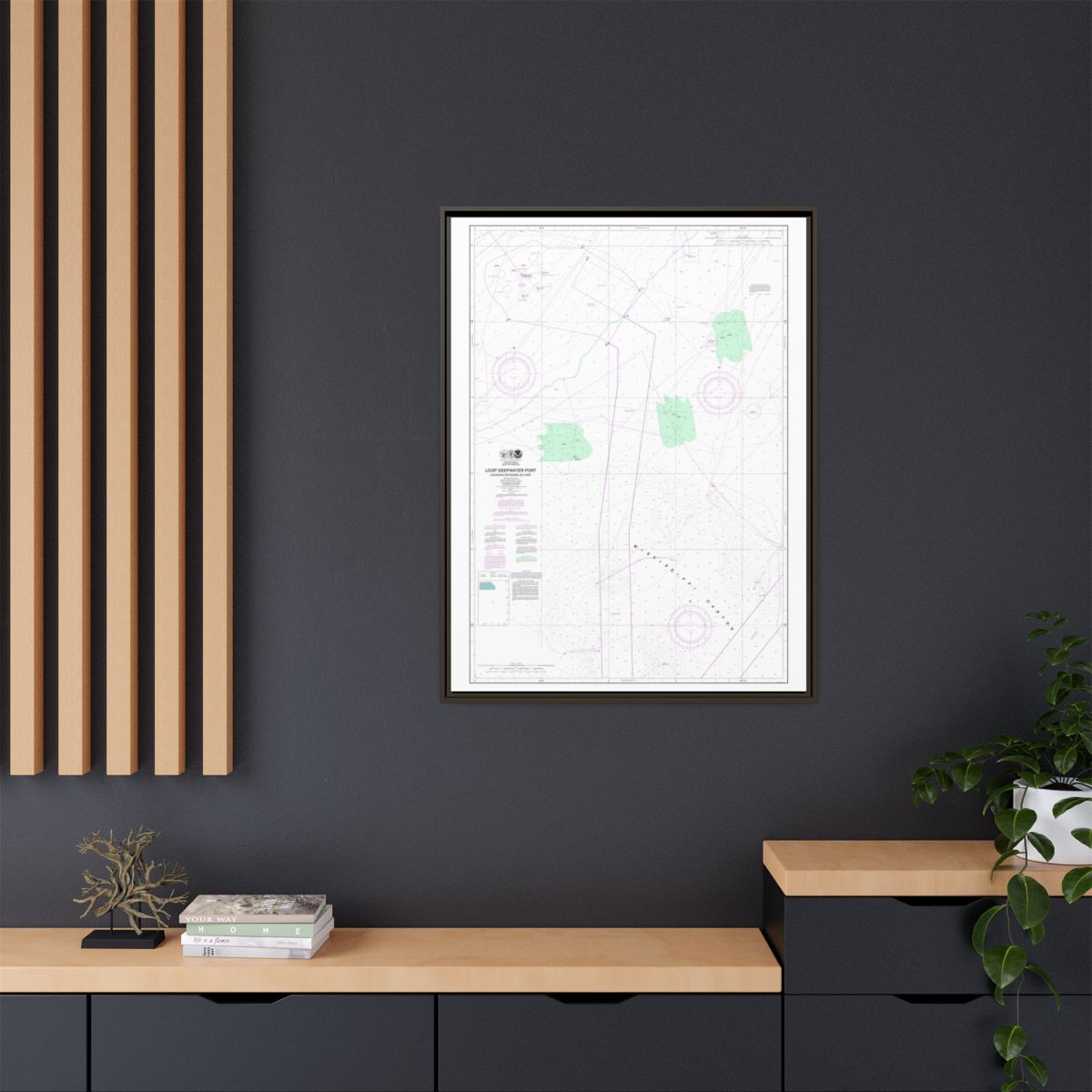Chart 11359 Loop Deepwater Port Louisiana Offshore Oil Port - NOAA Nautical Chart Floating Frame Canvas | 24" x 32" | 30" x 40" - Espresso context-2