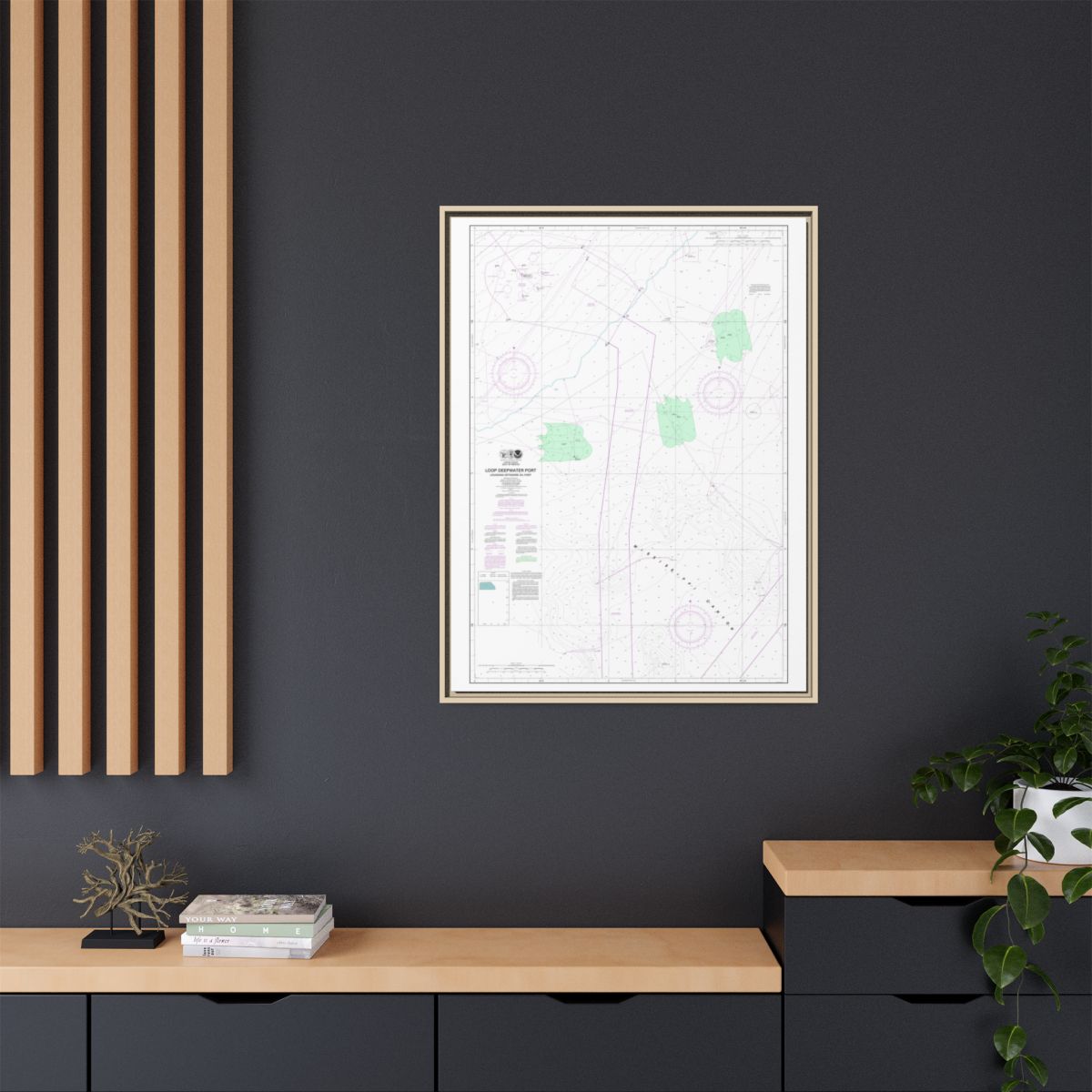 Chart 11359 Loop Deepwater Port Louisiana Offshore Oil Port - NOAA Nautical Chart Floating Frame Canvas | 24" x 32" | 30" x 40" - Natural context-2