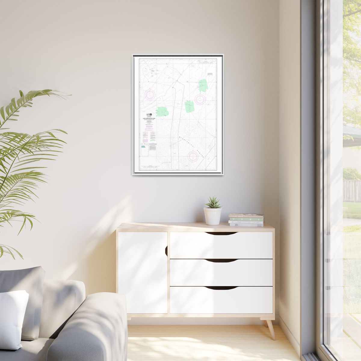 Chart 11359 Loop Deepwater Port Louisiana Offshore Oil Port - NOAA Nautical Chart Floating Frame Canvas | 24" x 32" | 30" x 40" - White context-1