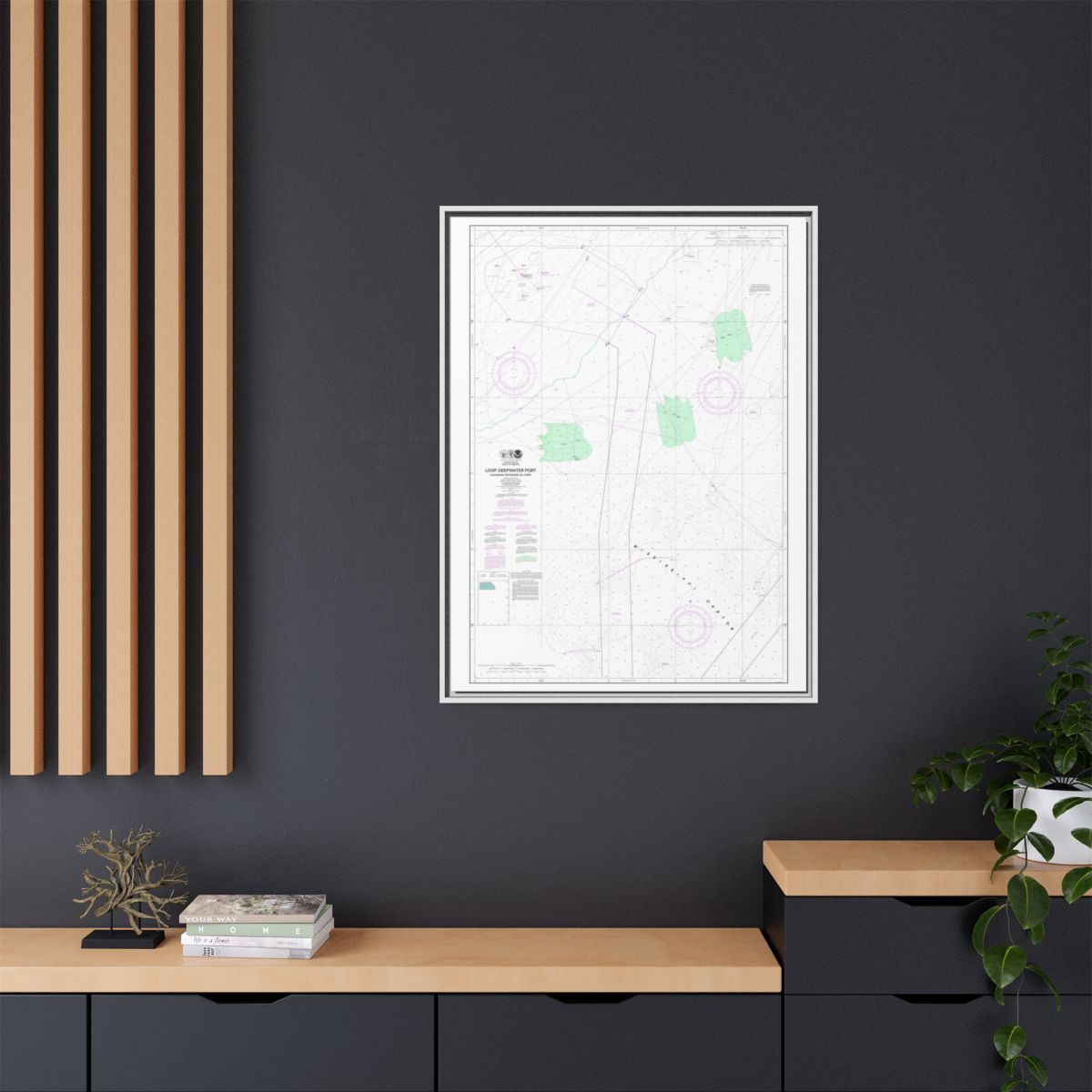 Chart 11359 Loop Deepwater Port Louisiana Offshore Oil Port - NOAA Nautical Chart Floating Frame Canvas | 24" x 32" | 30" x 40" - White context-2