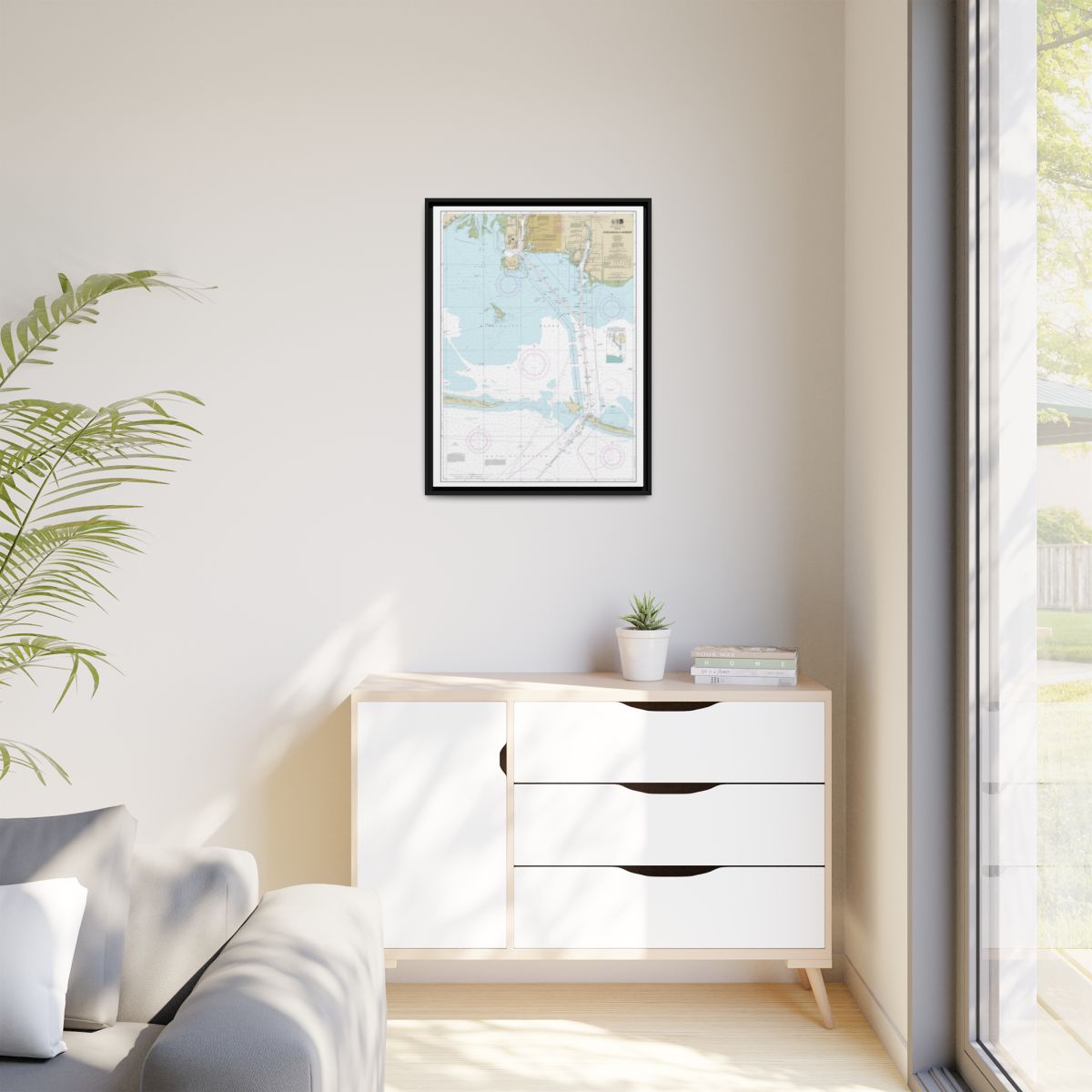 Chart 11375 Pascagoula Harbor - NOAA Nautical Chart Floating Frame Canvas | 24" x 32" | 30" x 40" - Black context-1