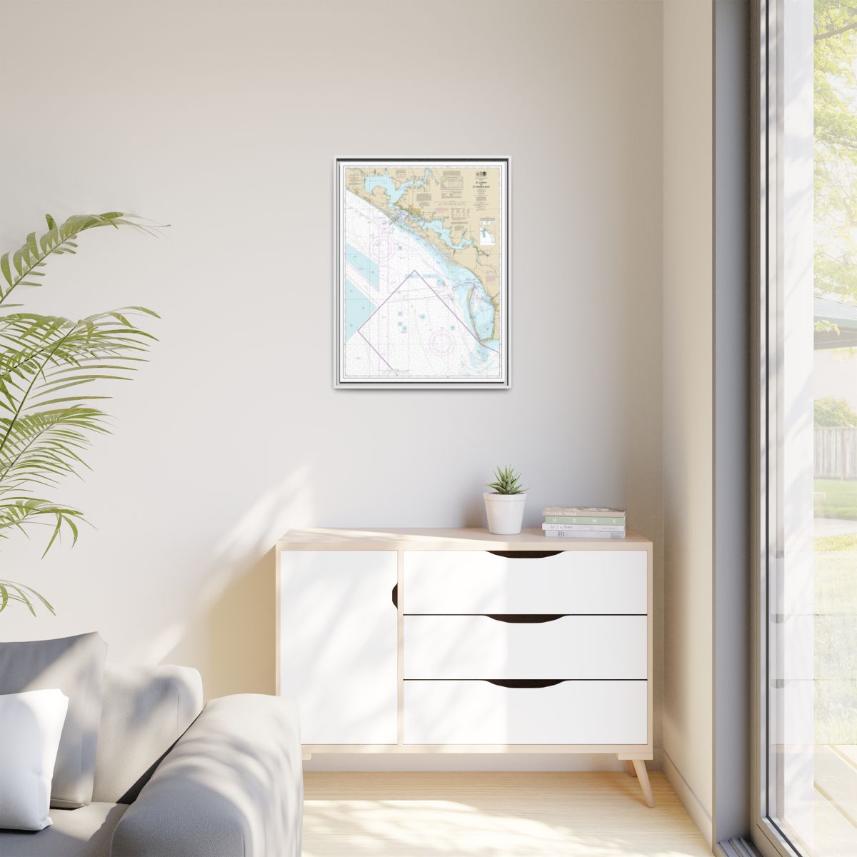 Chart 11389 St Joseph and St Andrew Bays - NOAA Nautical Chart Floating Frame Canvas | 24" x 32" | 30" x 40" - White context-1