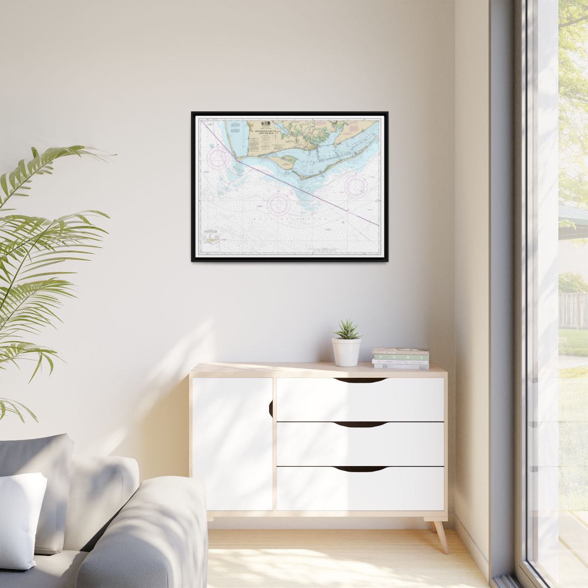 Chart 11401 Apalachicola Bay to Cape San Blas - NOAA Nautical Chart Floating Frame Canvas | 32" x 24" | 40" x 30" - Black context-1