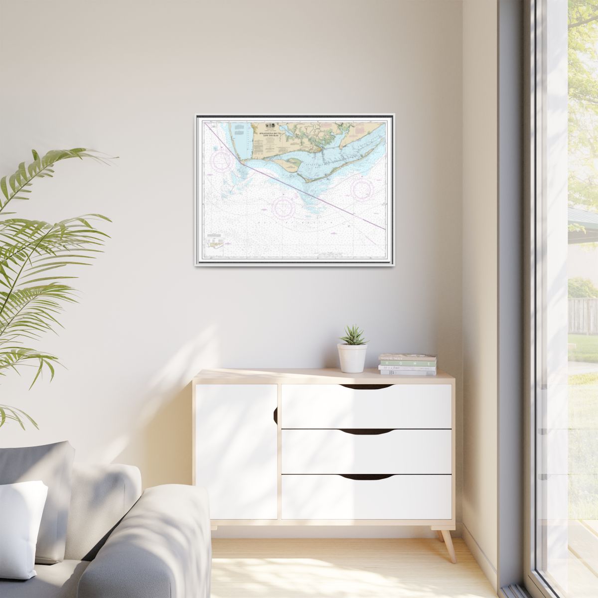 Chart 11401 Apalachicola Bay to Cape San Blas - NOAA Nautical Chart Floating Frame Canvas | 32" x 24" | 40" x 30" - White context-1
