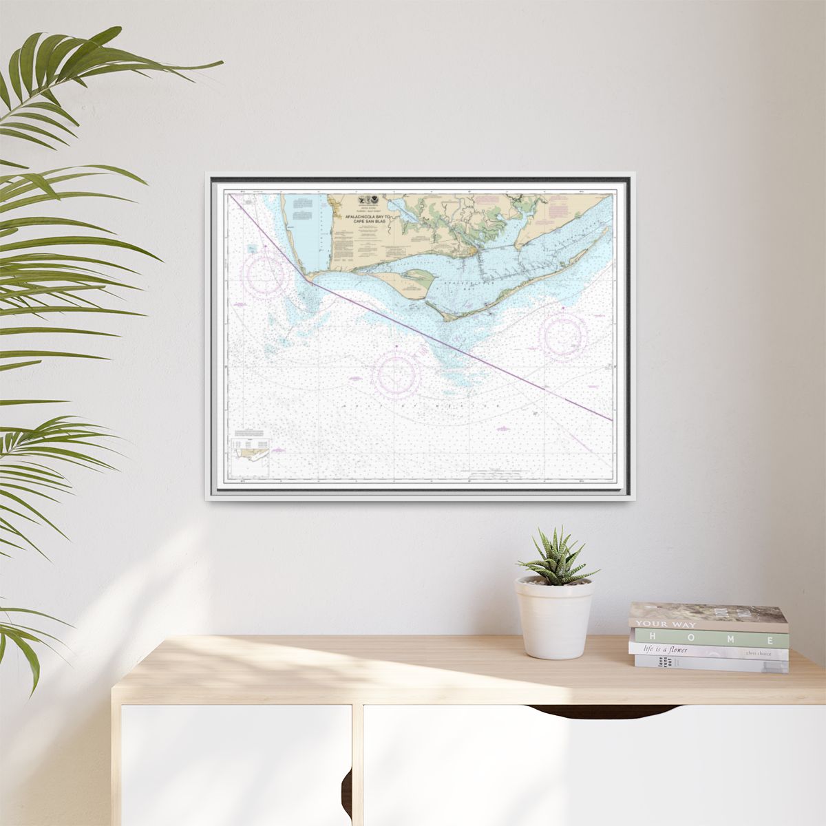 Chart 11401 Apalachicola Bay to Cape San Blas - NOAA Nautical Chart Floating Frame Canvas | 32" x 24" | 40" x 30" - White context-1
