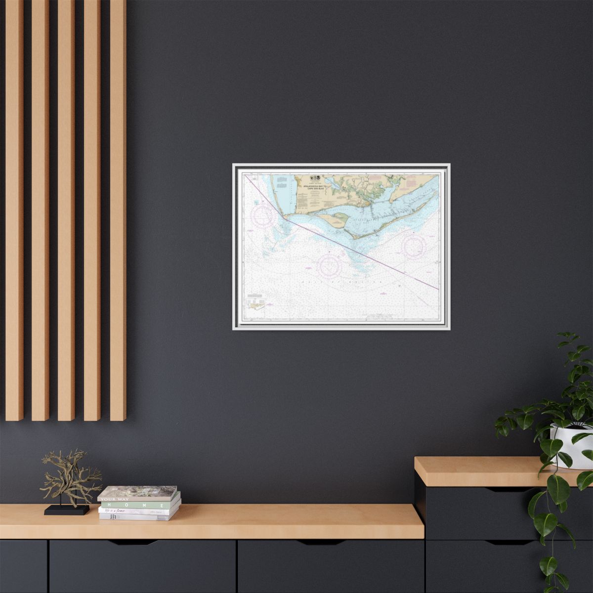 Chart 11401 Apalachicola Bay to Cape San Blas - NOAA Nautical Chart Floating Frame Canvas | 32" x 24" | 40" x 30" - White context-2