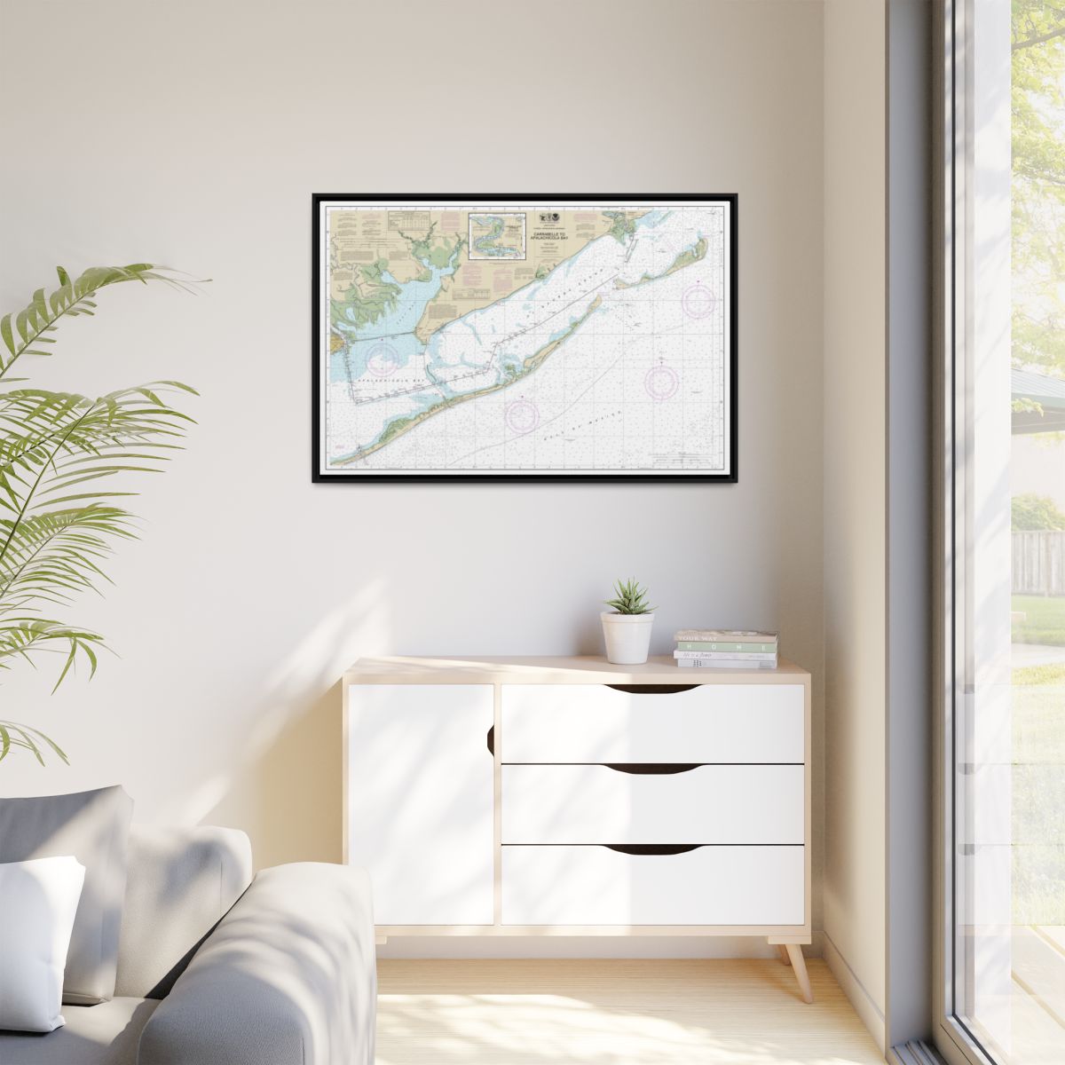 Chart 11404 Intracoastal Waterway Carrabelle to Apalachicola Bay;Carrabelle River - NOAA Nautical Chart Floating Frame Canvas | 30" x 20" | 36" x 24" | 48" x 32" - Black context-1