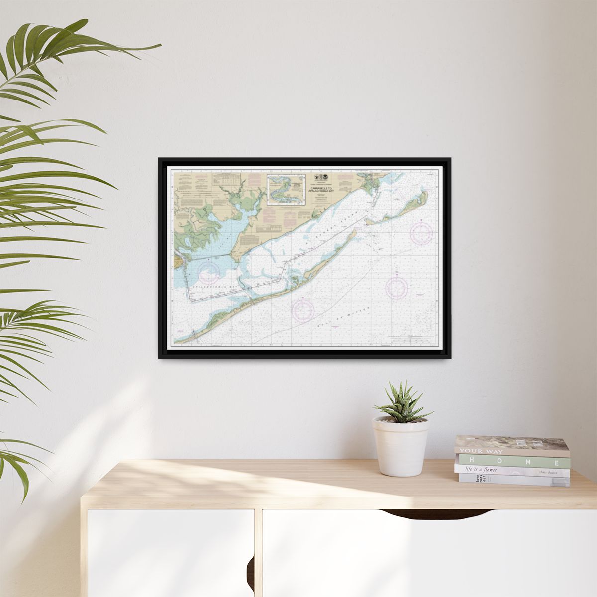 Chart 11404 Intracoastal Waterway Carrabelle to Apalachicola Bay;Carrabelle River - NOAA Nautical Chart Floating Frame Canvas | 30" x 20" | 36" x 24" | 48" x 32" - Black context-1