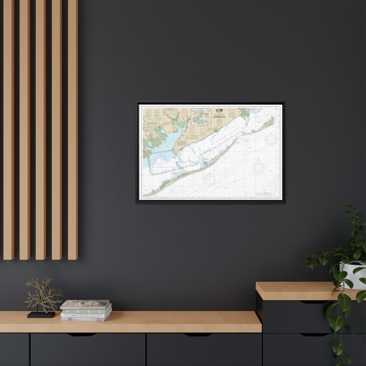 Chart 11404 Intracoastal Waterway Carrabelle to Apalachicola Bay;Carrabelle River - NOAA Nautical Chart Floating Frame Canvas | 30" x 20" | 36" x 24" | 48" x 32" - Black context-2