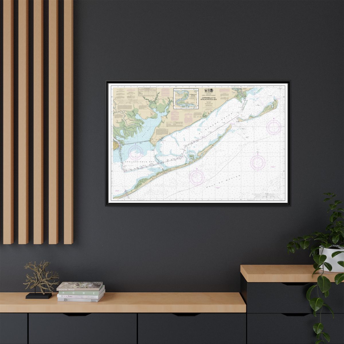 Chart 11404 Intracoastal Waterway Carrabelle to Apalachicola Bay;Carrabelle River - NOAA Nautical Chart Floating Frame Canvas | 30" x 20" | 36" x 24" | 48" x 32" - Black context-2