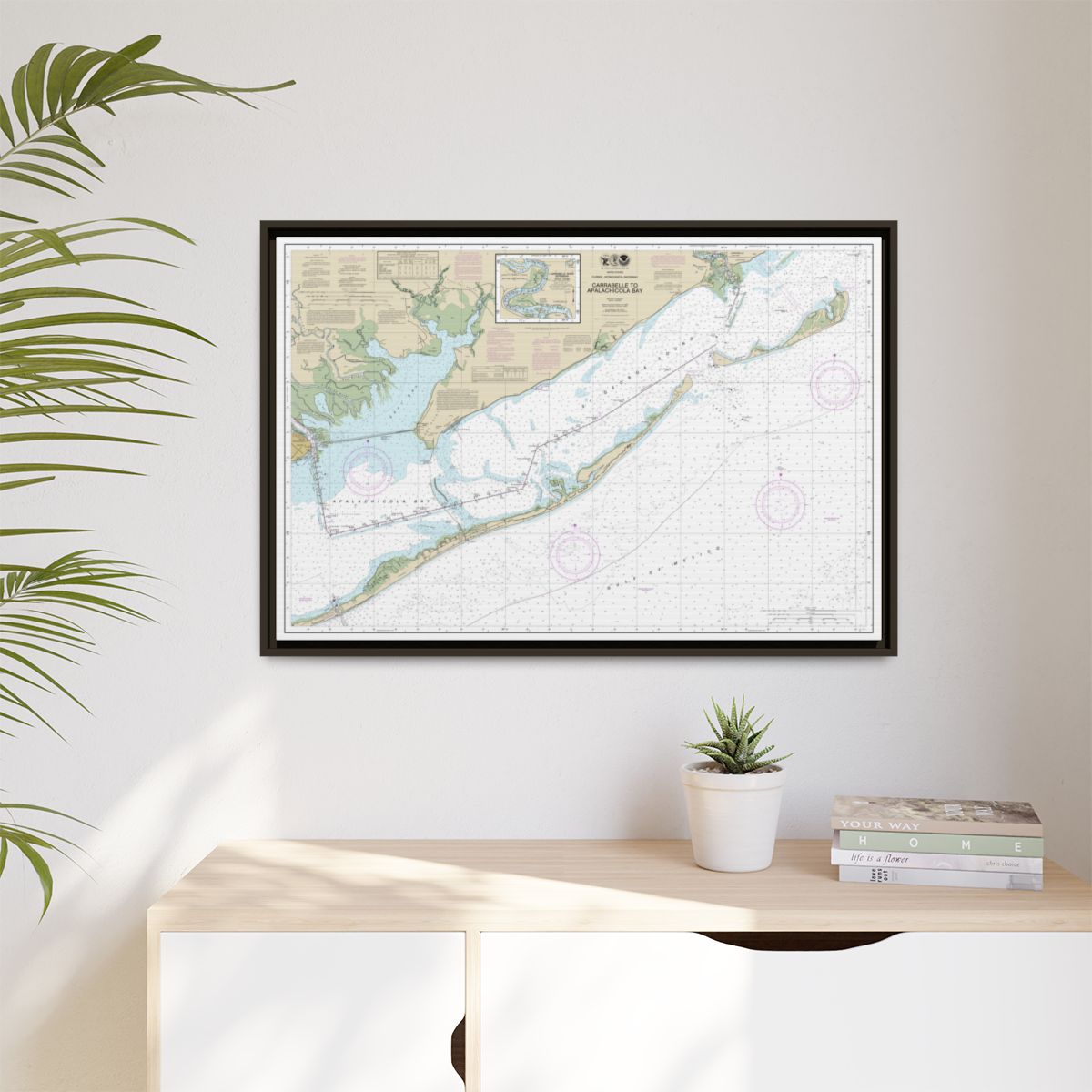 Chart 11404 Intracoastal Waterway Carrabelle to Apalachicola Bay;Carrabelle River - NOAA Nautical Chart Floating Frame Canvas | 30" x 20" | 36" x 24" | 48" x 32" - Espresso context-1