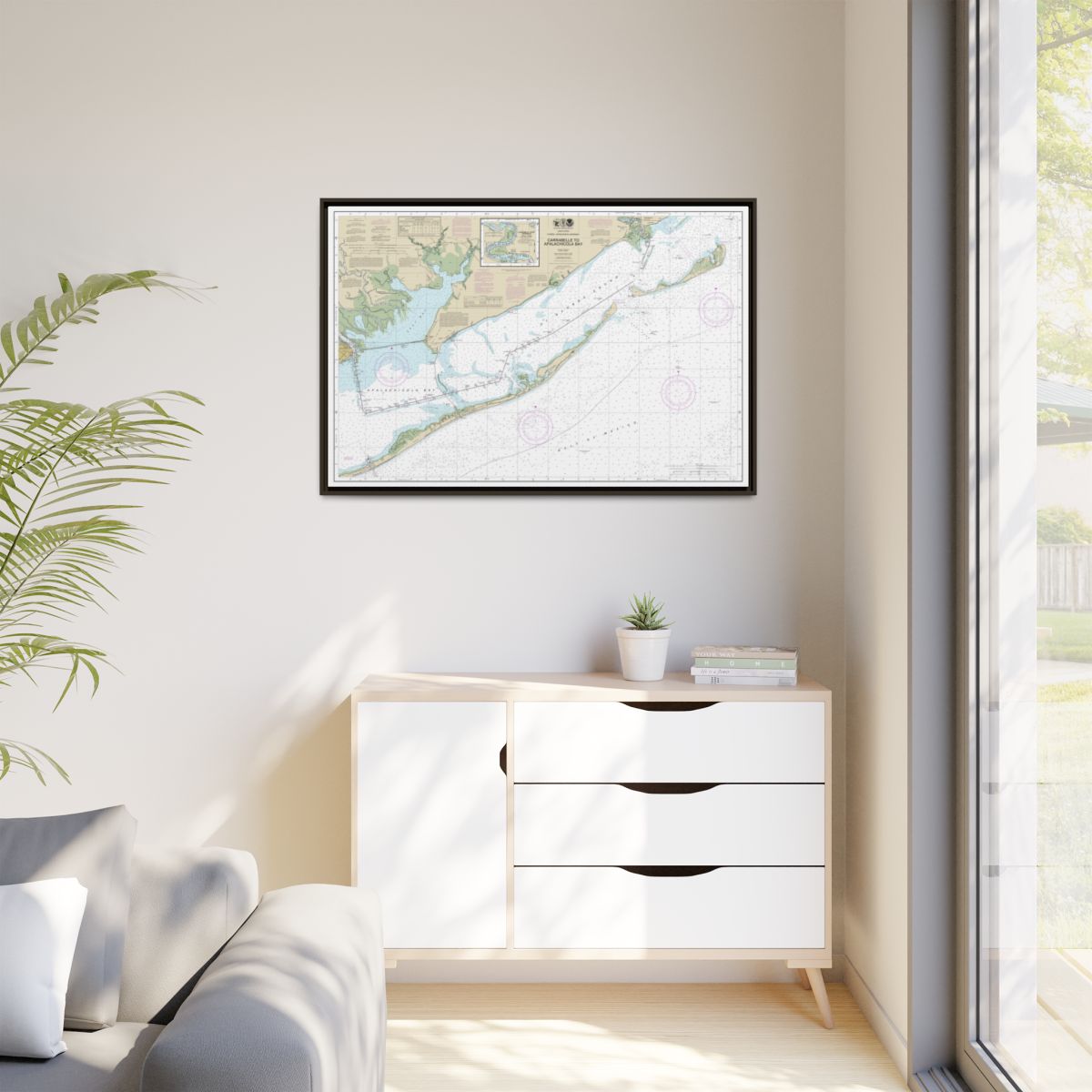 Chart 11404 Intracoastal Waterway Carrabelle to Apalachicola Bay;Carrabelle River - NOAA Nautical Chart Floating Frame Canvas | 30" x 20" | 36" x 24" | 48" x 32" - Espresso context-1