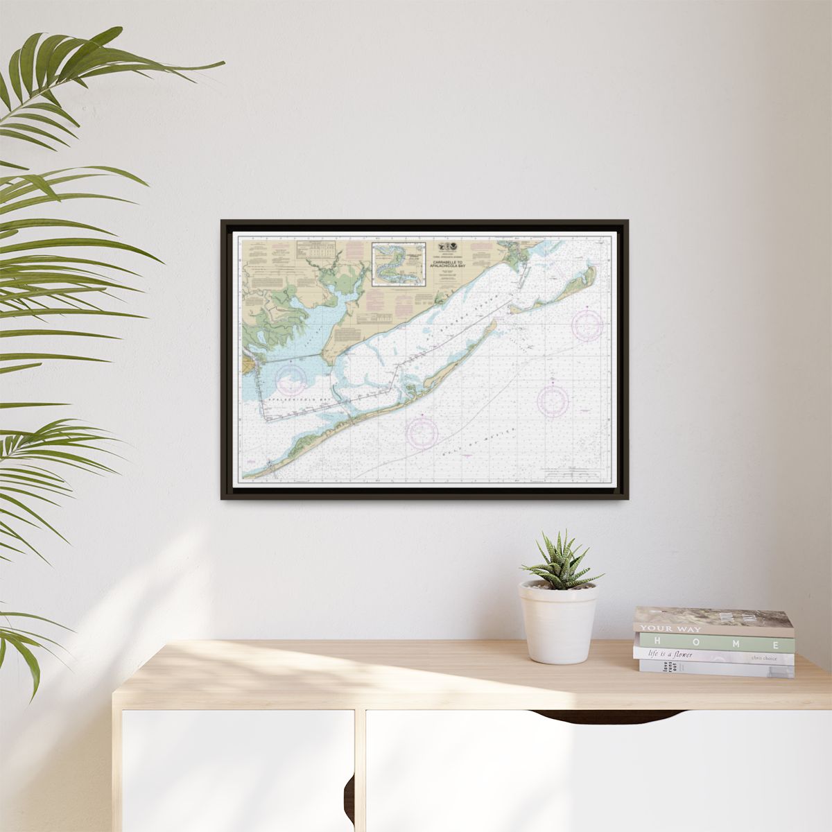 Chart 11404 Intracoastal Waterway Carrabelle to Apalachicola Bay;Carrabelle River - NOAA Nautical Chart Floating Frame Canvas | 30" x 20" | 36" x 24" | 48" x 32" - Espresso context-1
