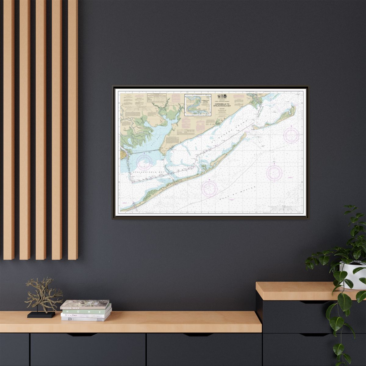 Chart 11404 Intracoastal Waterway Carrabelle to Apalachicola Bay;Carrabelle River - NOAA Nautical Chart Floating Frame Canvas | 30" x 20" | 36" x 24" | 48" x 32" - Espresso context-2