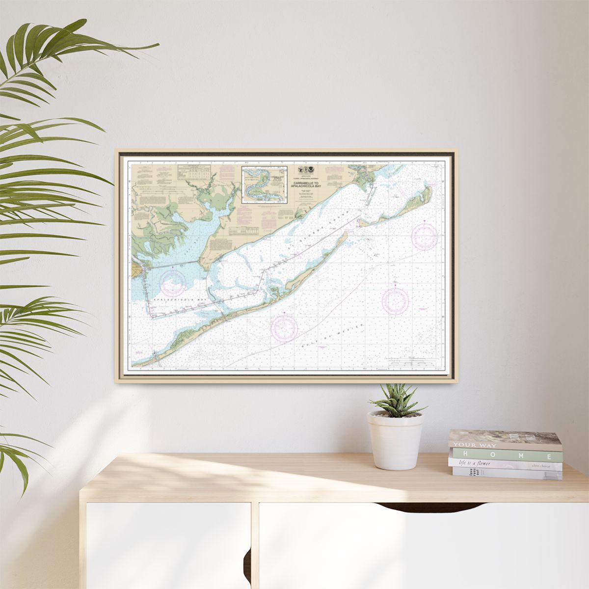 Chart 11404 Intracoastal Waterway Carrabelle to Apalachicola Bay;Carrabelle River - NOAA Nautical Chart Floating Frame Canvas | 30" x 20" | 36" x 24" | 48" x 32" - Natural context-1