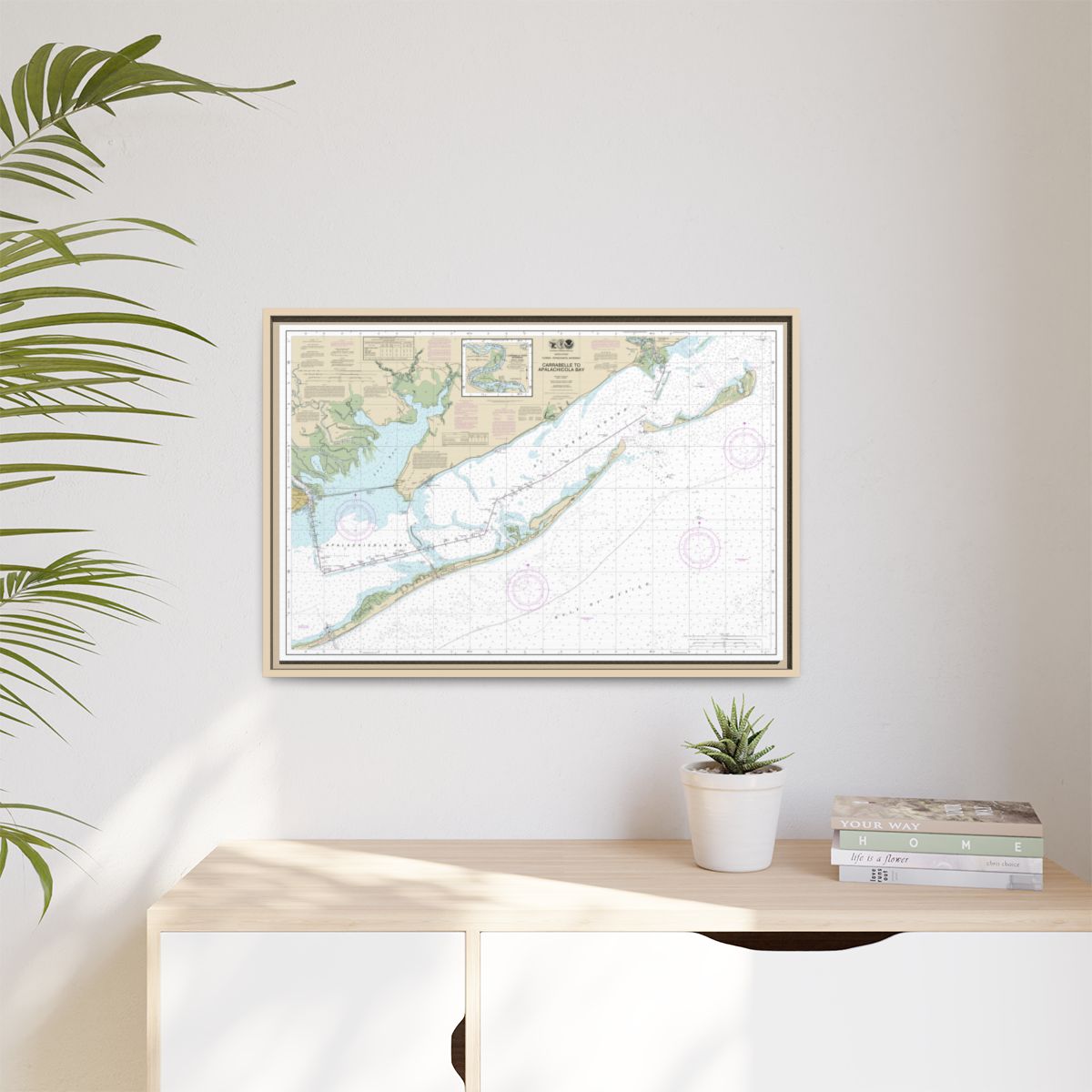 Chart 11404 Intracoastal Waterway Carrabelle to Apalachicola Bay;Carrabelle River - NOAA Nautical Chart Floating Frame Canvas | 30" x 20" | 36" x 24" | 48" x 32" - Natural context-1