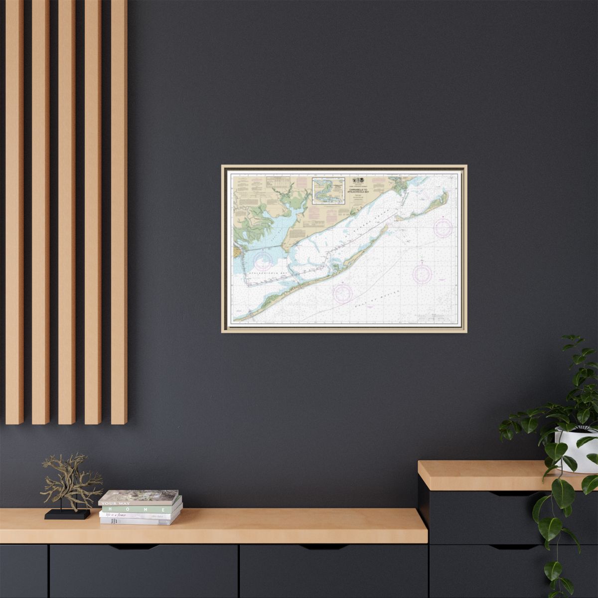 Chart 11404 Intracoastal Waterway Carrabelle to Apalachicola Bay;Carrabelle River - NOAA Nautical Chart Floating Frame Canvas | 30" x 20" | 36" x 24" | 48" x 32" - Natural context-2