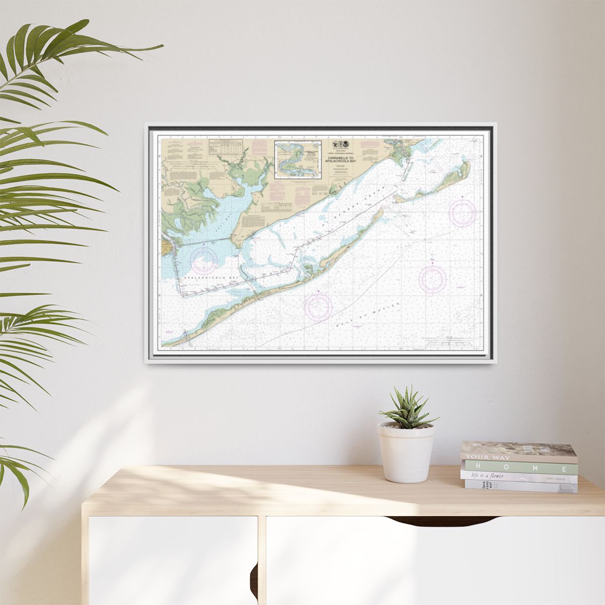 Chart 11404 Intracoastal Waterway Carrabelle to Apalachicola Bay;Carrabelle River - NOAA Nautical Chart Floating Frame Canvas | 30" x 20" | 36" x 24" | 48" x 32" - White context-1