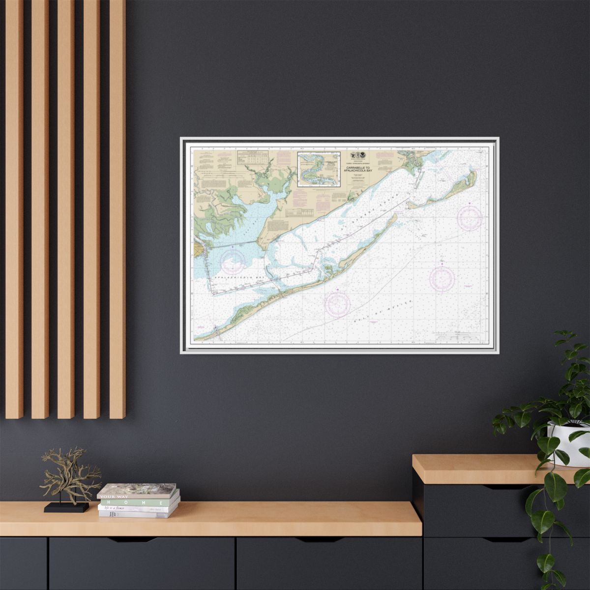 Chart 11404 Intracoastal Waterway Carrabelle to Apalachicola Bay;Carrabelle River - NOAA Nautical Chart Floating Frame Canvas | 30" x 20" | 36" x 24" | 48" x 32" - White context-2