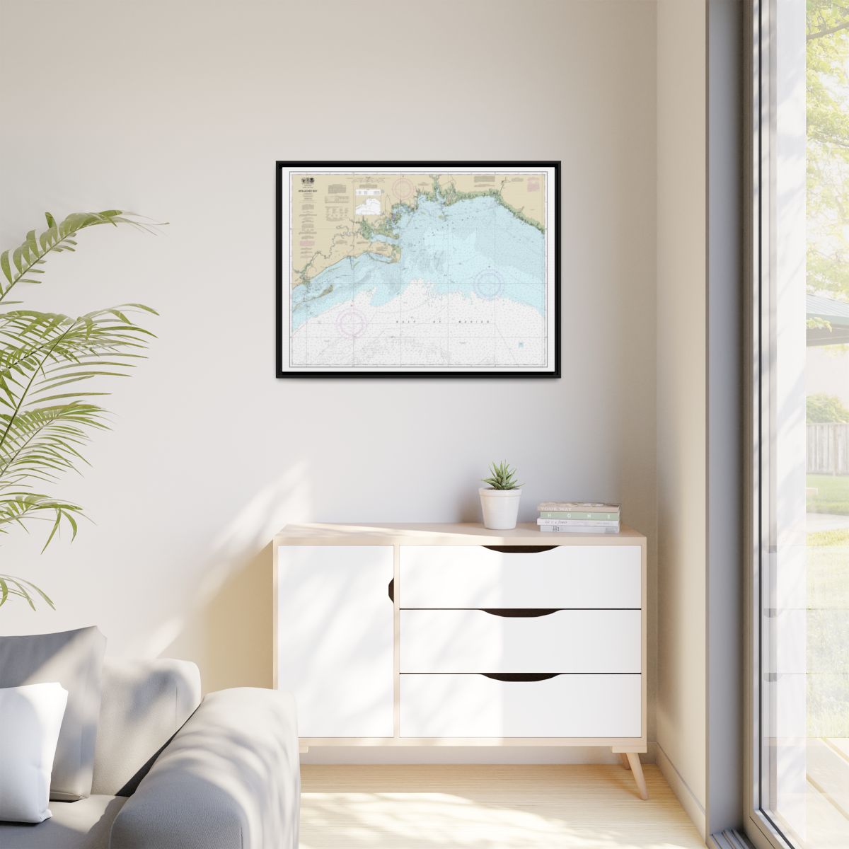 Chart 11405 Apalachee Bay - NOAA Nautical Chart Floating Frame Canvas | 32" x 24" | 40" x 30" - Black context-1