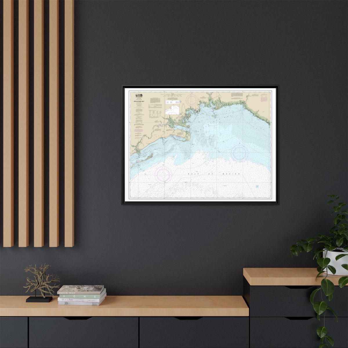Chart 11405 Apalachee Bay - NOAA Nautical Chart Floating Frame Canvas | 32" x 24" | 40" x 30" - Black context-2