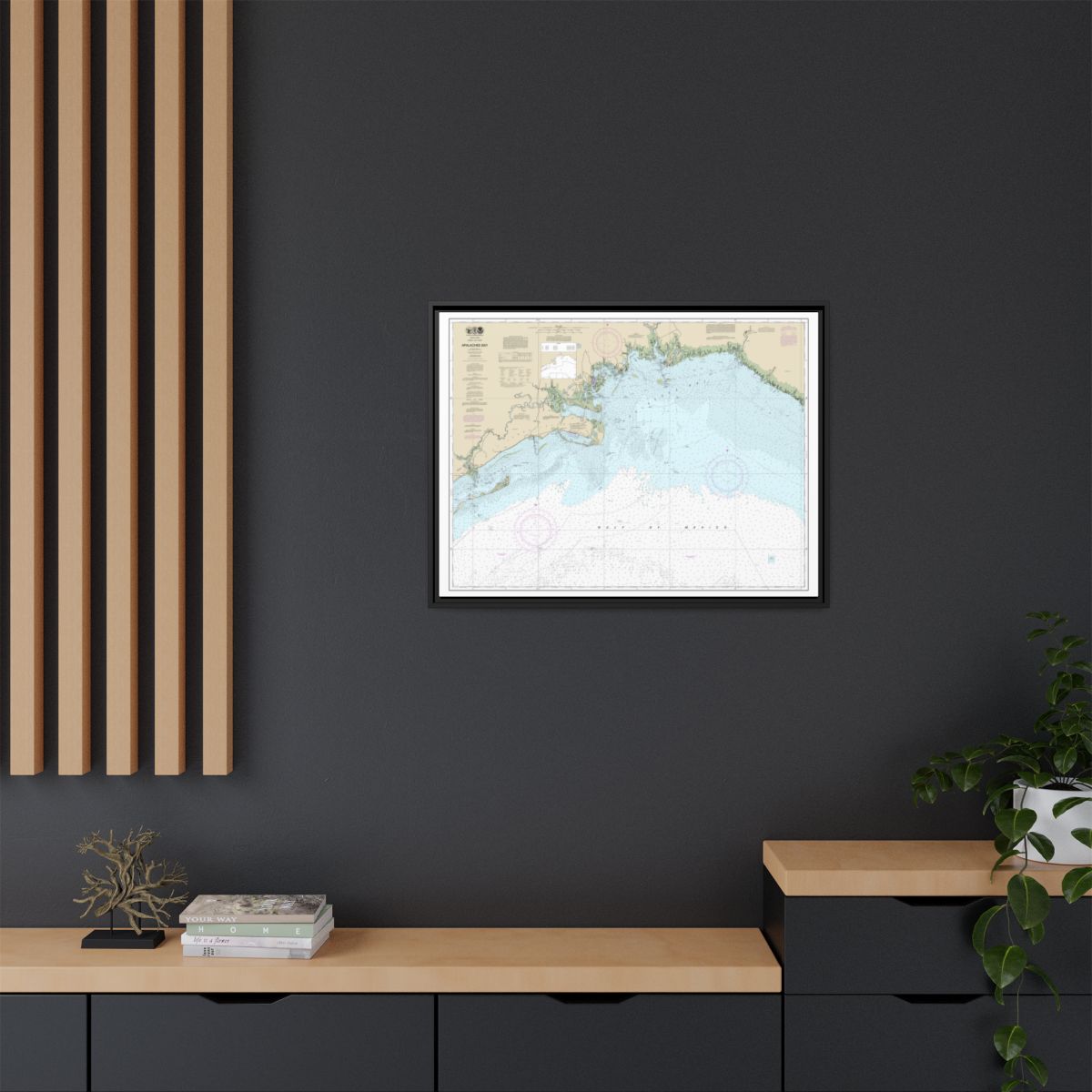 Chart 11405 Apalachee Bay - NOAA Nautical Chart Floating Frame Canvas | 32" x 24" | 40" x 30" - Black context-2