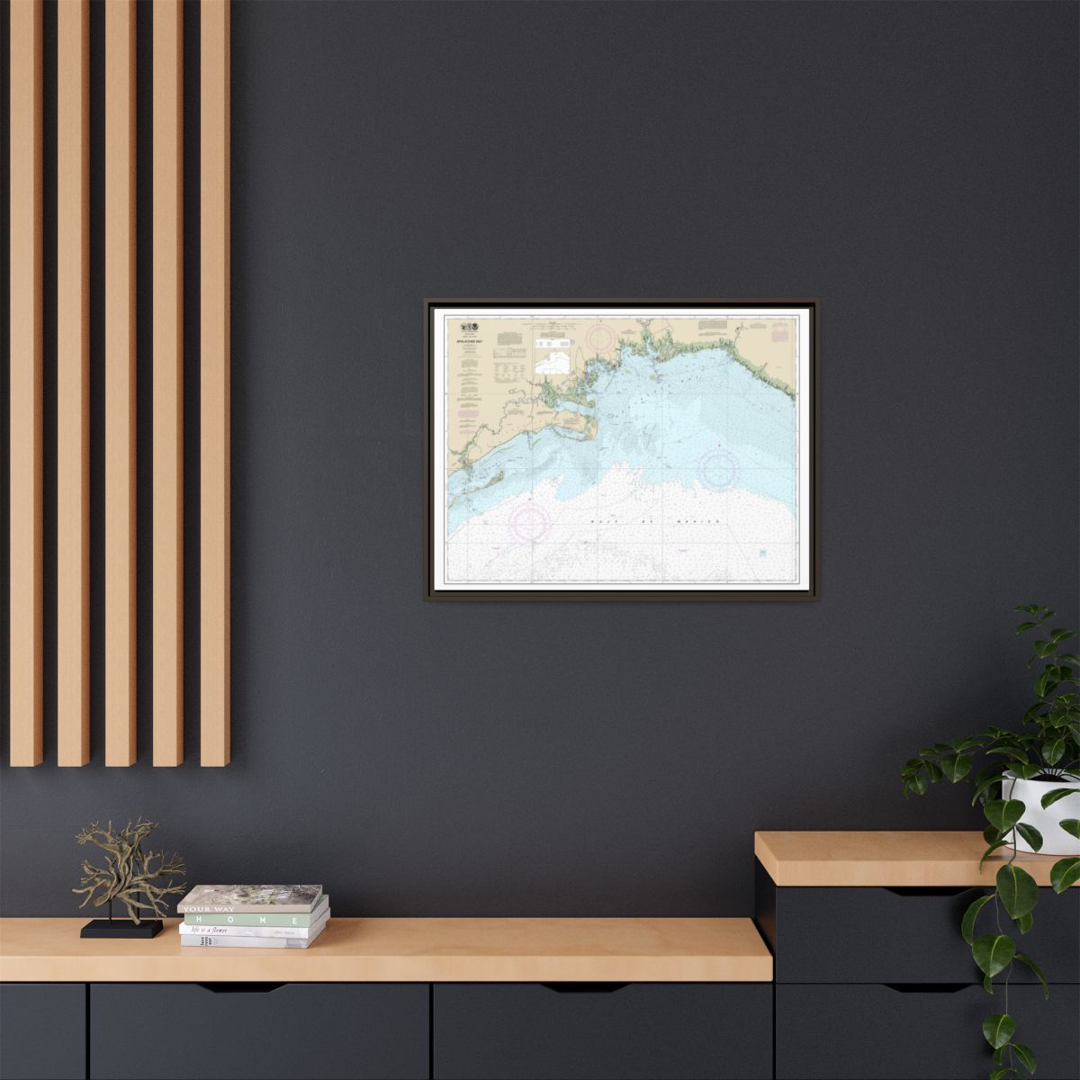 Chart 11405 Apalachee Bay - NOAA Nautical Chart Floating Frame Canvas | 32" x 24" | 40" x 30" - Espresso context-2