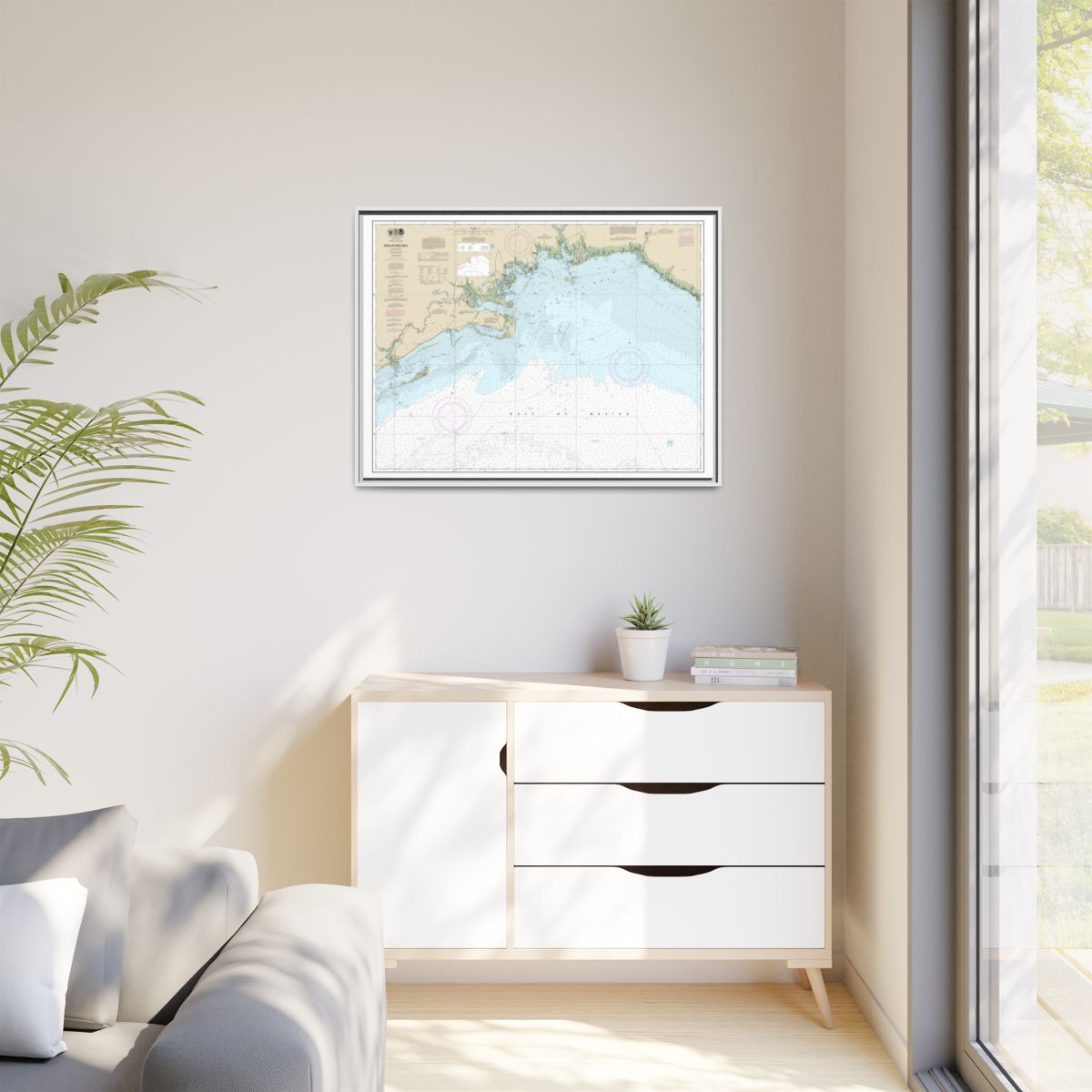 Chart 11405 Apalachee Bay - NOAA Nautical Chart Floating Frame Canvas | 32" x 24" | 40" x 30" - White context-1