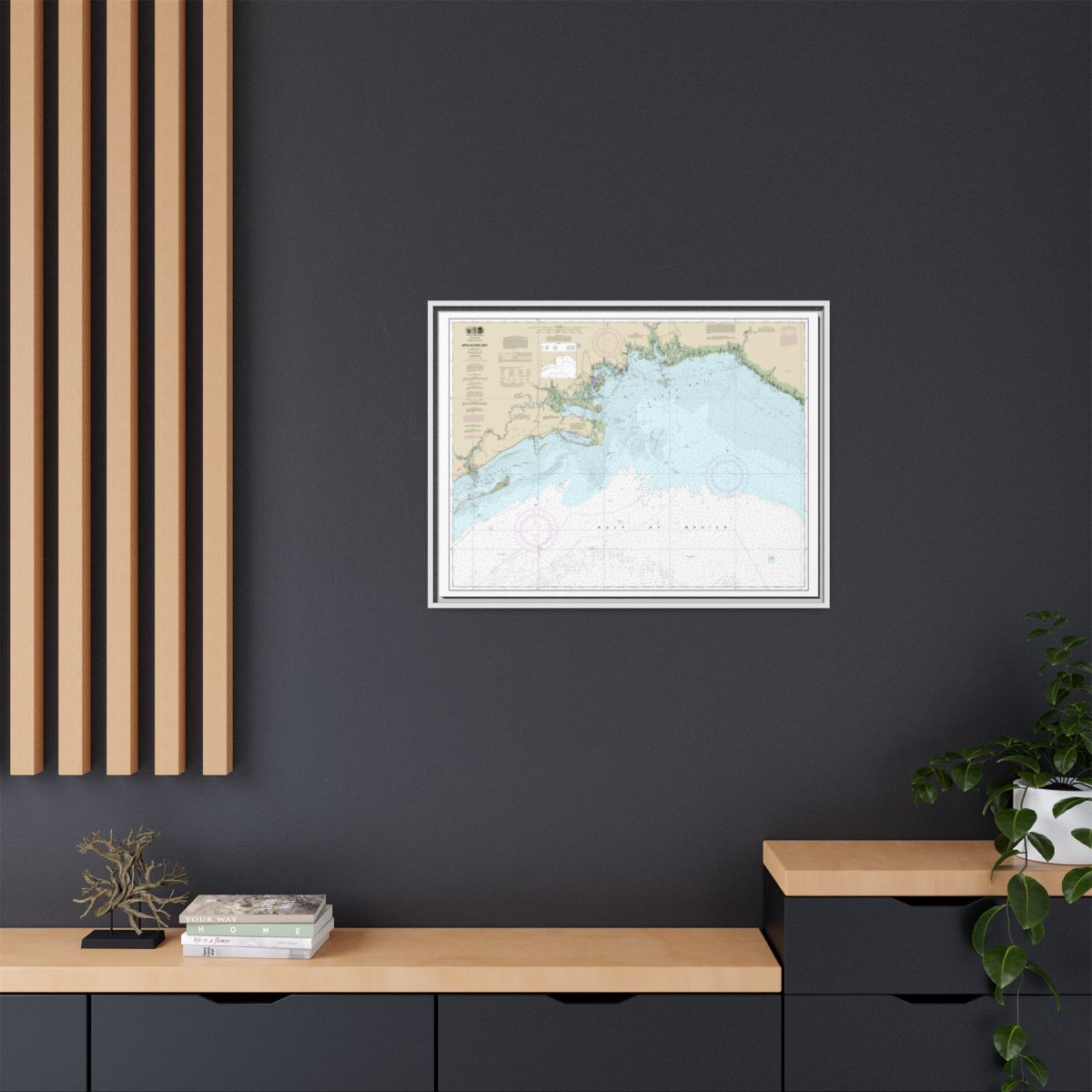 Chart 11405 Apalachee Bay - NOAA Nautical Chart Floating Frame Canvas | 32" x 24" | 40" x 30" - White context-2
