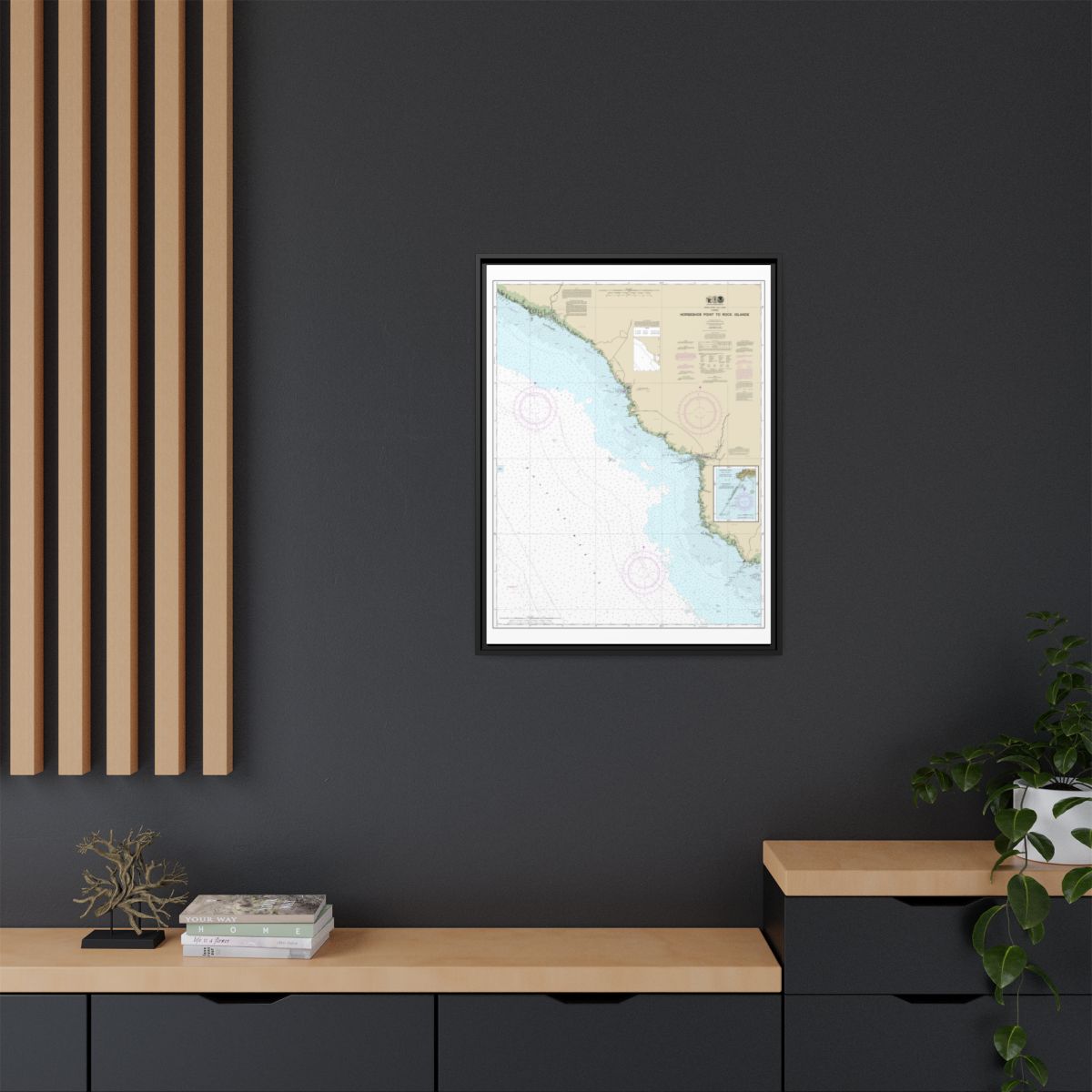 Chart 11407 Horseshoe Point to Rock Islands;Horseshoe Beach - NOAA Nautical Chart Floating Frame Canvas | 24" x 32" | 30" x 40" - Black context-2