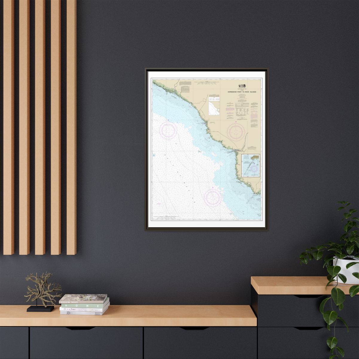 Chart 11407 Horseshoe Point to Rock Islands;Horseshoe Beach - NOAA Nautical Chart Floating Frame Canvas | 24" x 32" | 30" x 40" - Espresso context-2