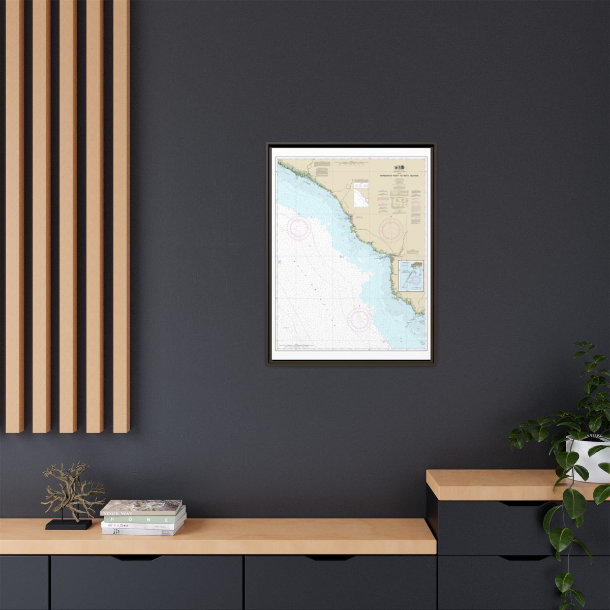 Chart 11407 Horseshoe Point to Rock Islands;Horseshoe Beach - NOAA Nautical Chart Floating Frame Canvas | 24" x 32" | 30" x 40" - Espresso context-2