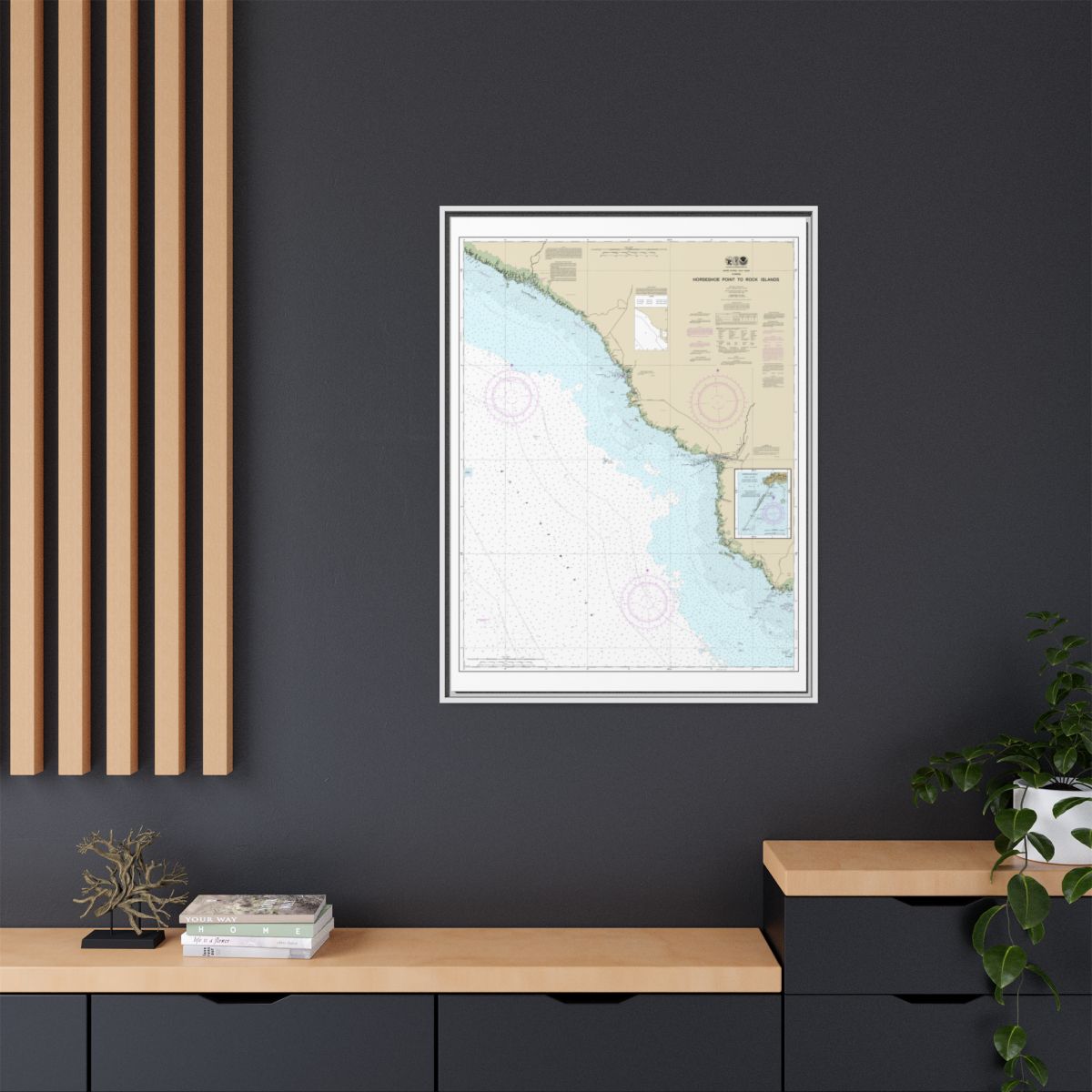 Chart 11407 Horseshoe Point to Rock Islands;Horseshoe Beach - NOAA Nautical Chart Floating Frame Canvas | 24" x 32" | 30" x 40" - White context-2