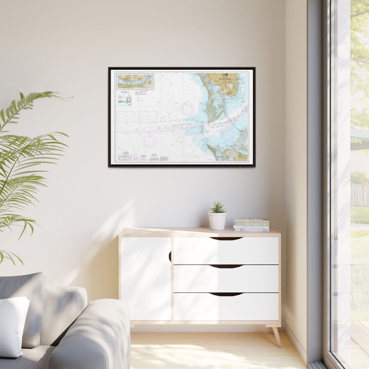 Chart 11415 Tampa Bay Entrance; Manatee River Extension - NOAA Nautical Chart Floating Frame Canvas | 30" x 20" | 36" x 24" | 48" x 32" - Espresso context-1