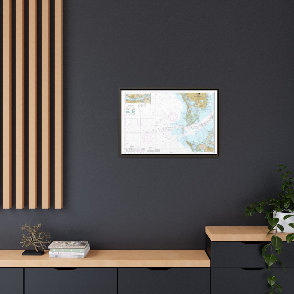 Chart 11415 Tampa Bay Entrance; Manatee River Extension - NOAA Nautical Chart Floating Frame Canvas | 30" x 20" | 36" x 24" | 48" x 32" - Espresso context-2