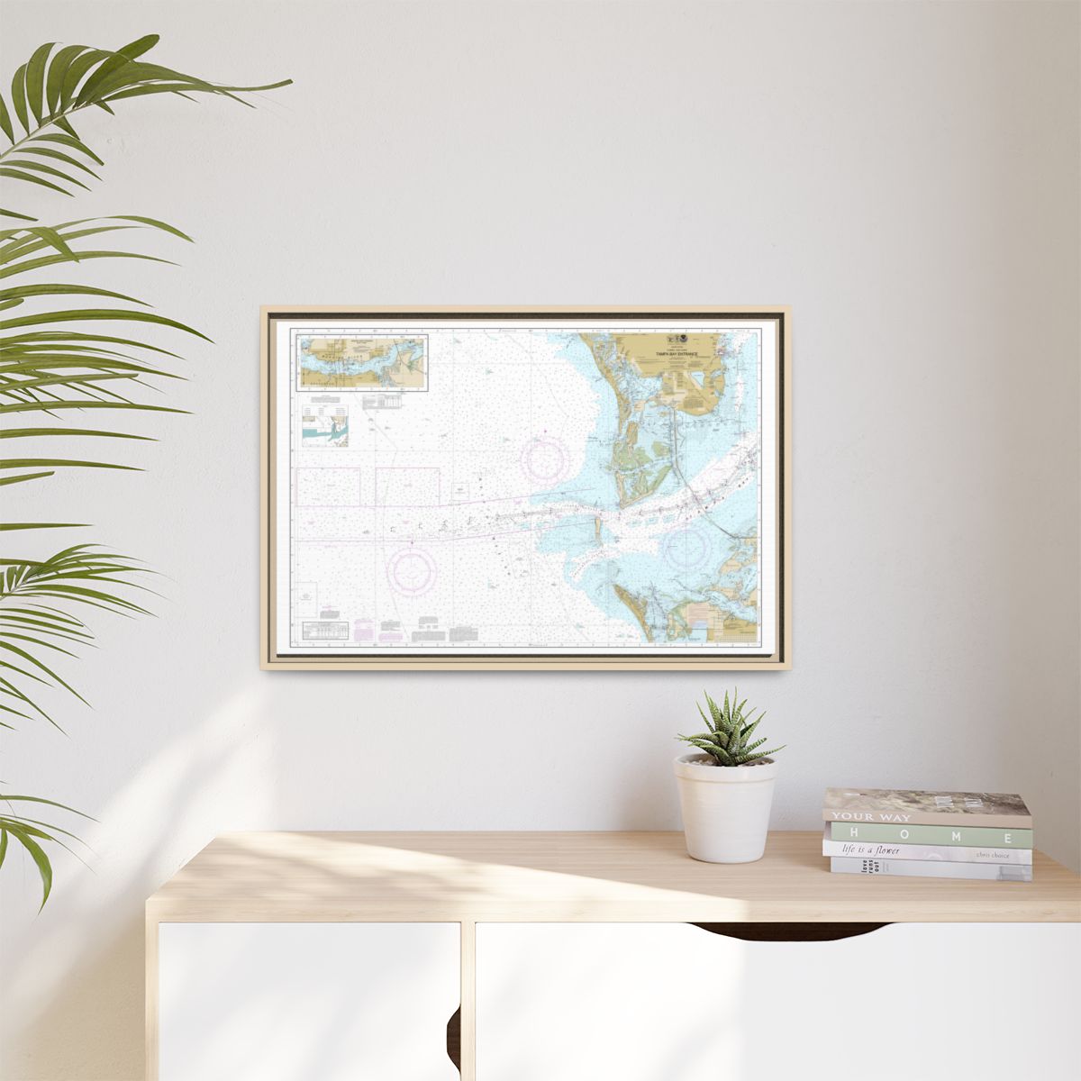 Chart 11415 Tampa Bay Entrance; Manatee River Extension - NOAA Nautical Chart Floating Frame Canvas | 30" x 20" | 36" x 24" | 48" x 32" - Natural context-1