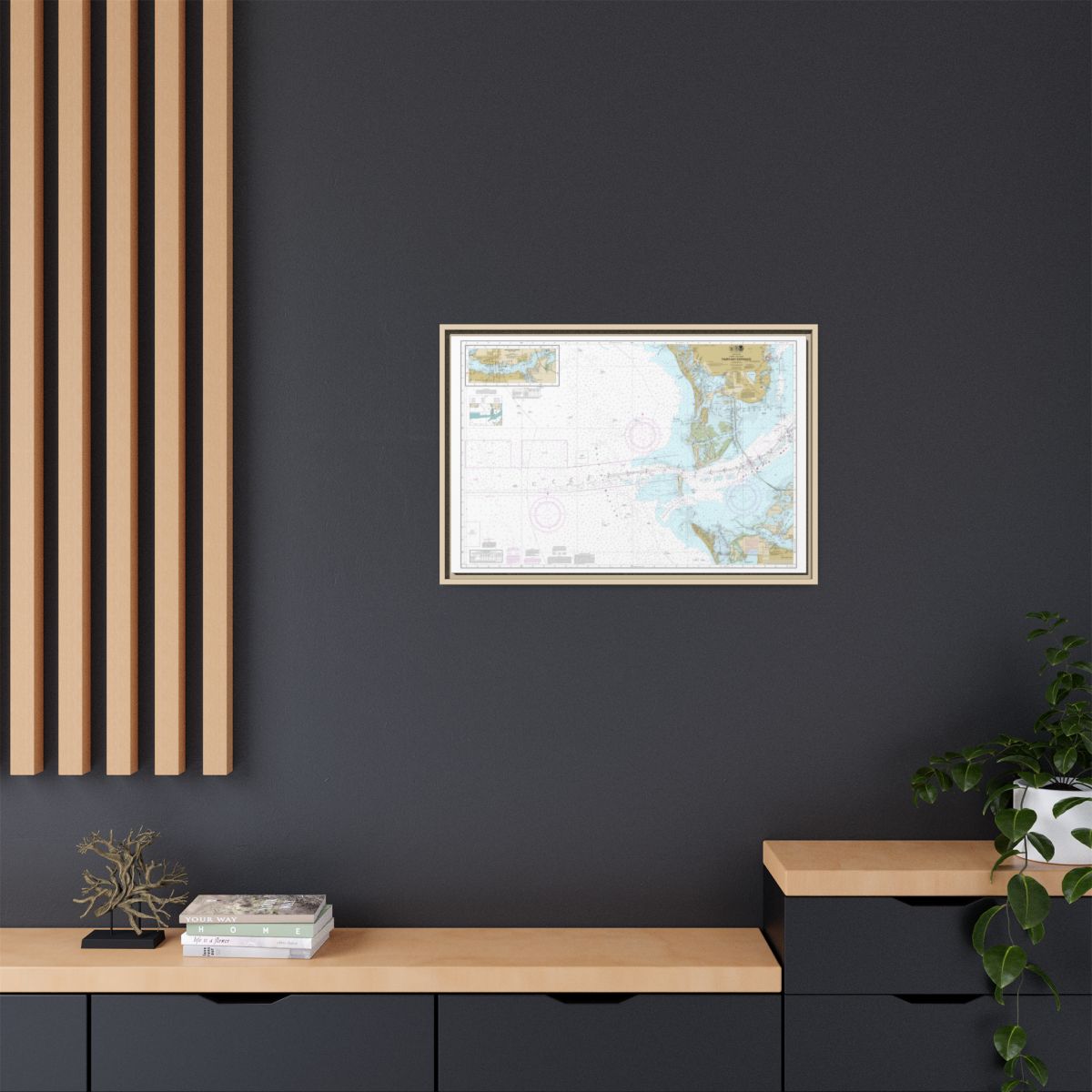 Chart 11415 Tampa Bay Entrance; Manatee River Extension - NOAA Nautical Chart Floating Frame Canvas | 30" x 20" | 36" x 24" | 48" x 32" - Natural context-2