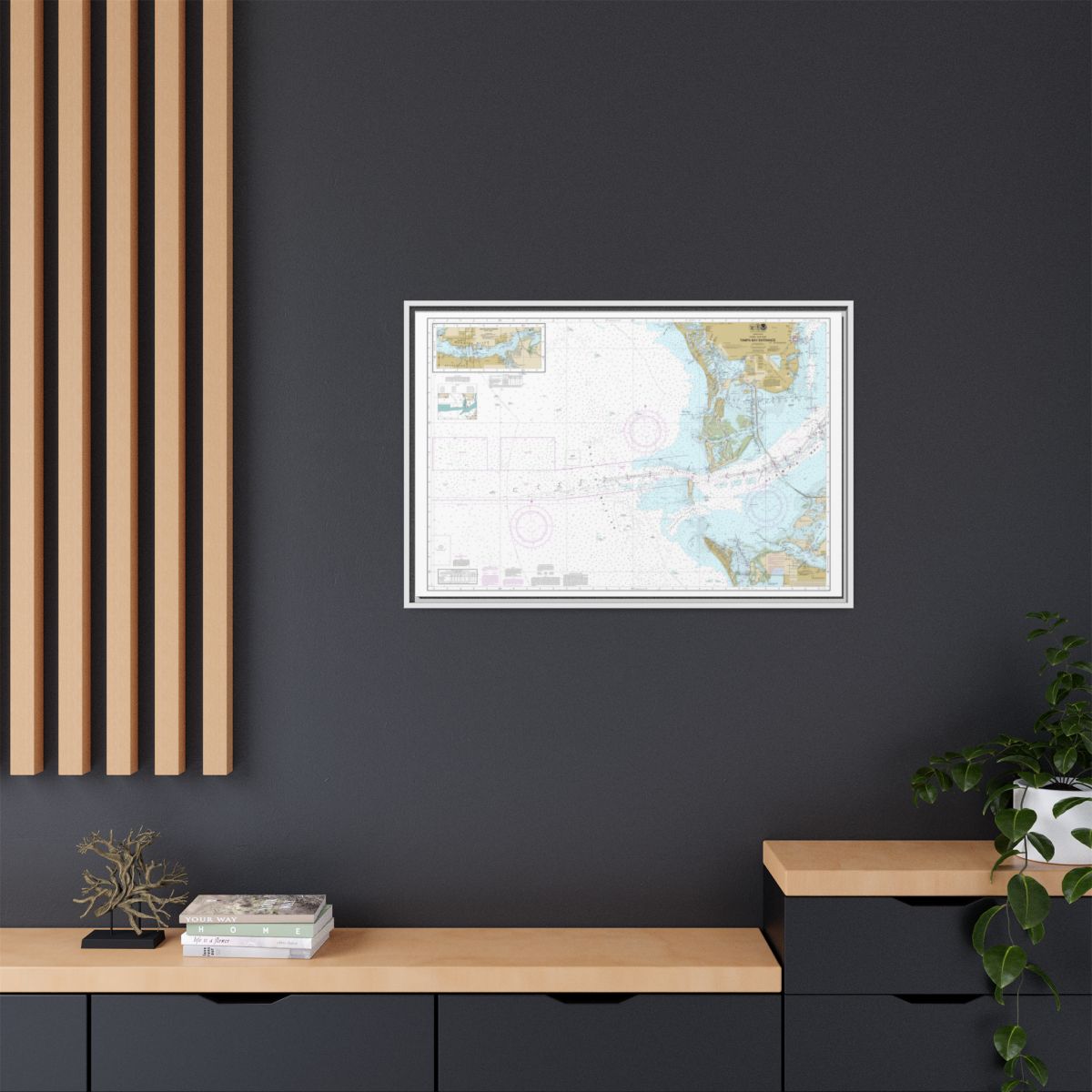 Chart 11415 Tampa Bay Entrance; Manatee River Extension - NOAA Nautical Chart Floating Frame Canvas | 30" x 20" | 36" x 24" | 48" x 32" - White context-2