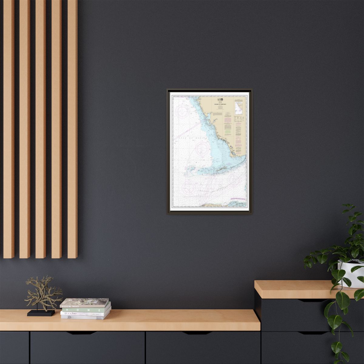 Chart 11420 Havana to Tampa Bay - NOAA Nautical Chart Floating Frame Canvas | 20" x 30" | 24" x 36" | 32" x 48" - Espresso context-2