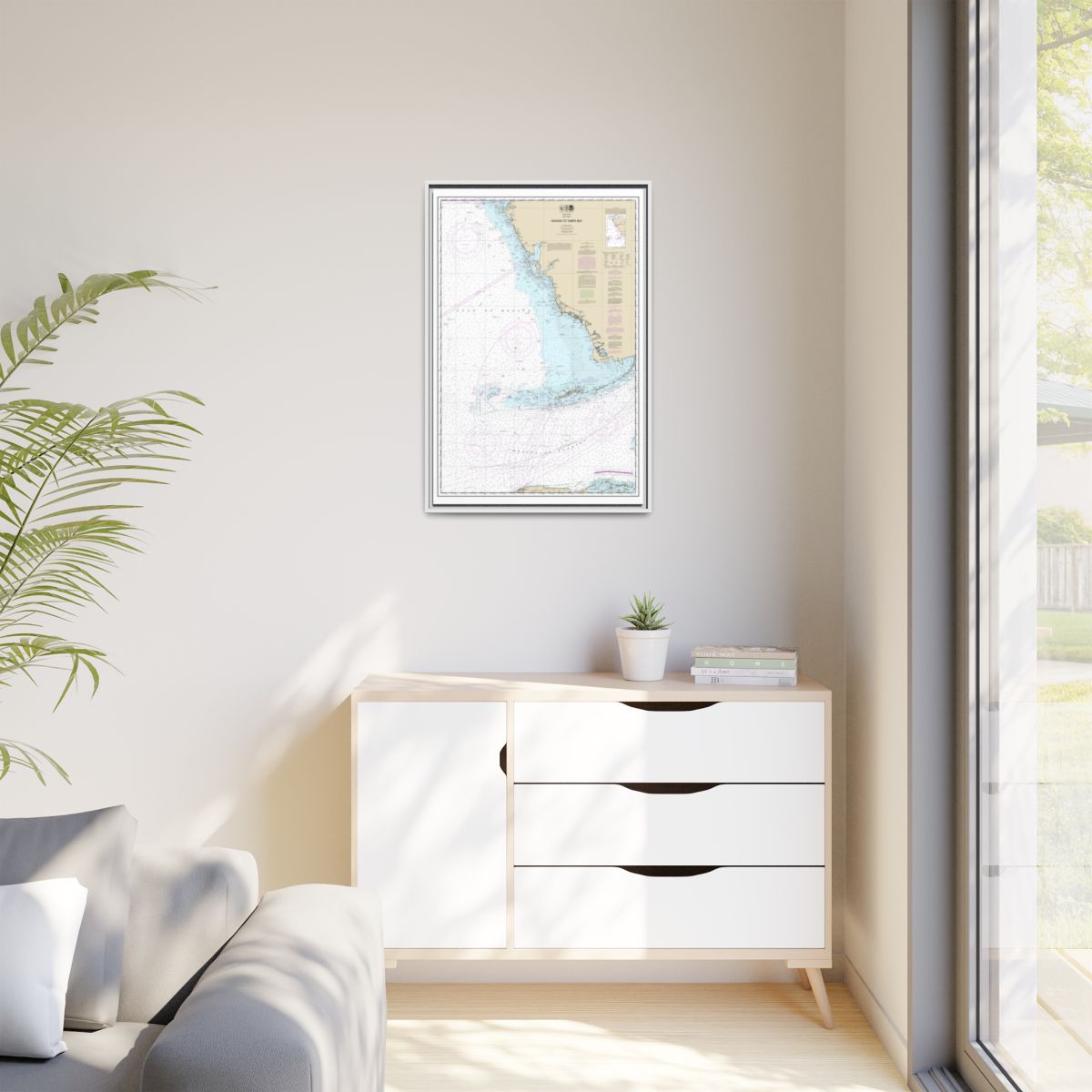 Chart 11420 Havana to Tampa Bay - NOAA Nautical Chart Floating Frame Canvas | 20" x 30" | 24" x 36" | 32" x 48" - White context-1