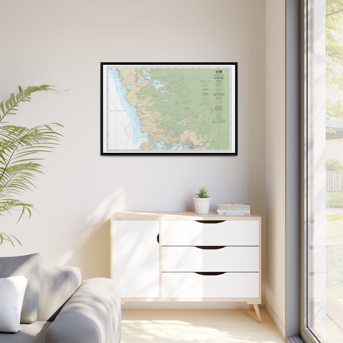 Chart 11432 Everglades National Park Shark River to Lostmans River - NOAA Nautical Chart Floating Frame Canvas | 30" x 20" | 36" x 24" | 48" x 32" - Black context-1