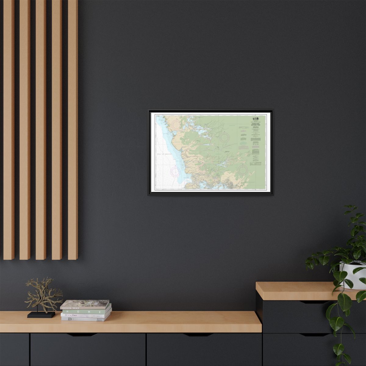 Chart 11432 Everglades National Park Shark River to Lostmans River - NOAA Nautical Chart Floating Frame Canvas | 30" x 20" | 36" x 24" | 48" x 32" - Black context-2